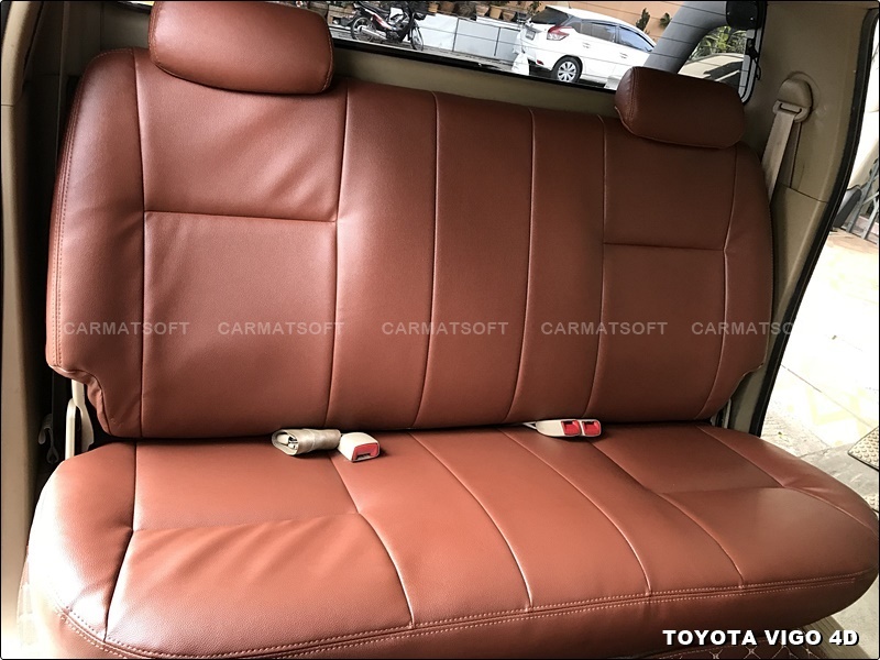 ชุดหุ้มเบาะรถยนต์ VIGO 4ประตู หนังPVC เกรดA หนา1มิล สีน้ำตาลเข้ม