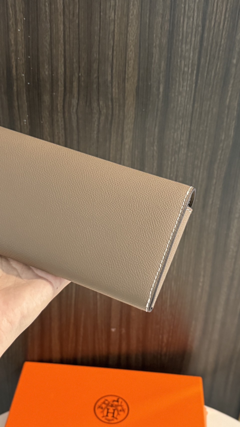 HERMES Chaine d'Ancre To Go wallet กระเป๋าถือสะพายแบรนด์หรู ดีไซส์กระเป๋าสตางค์ใบยาว Long wallet in Epsom Saddle-stitch เกรดออริ สลับแท้ 1:1 ใช้งานต่างประเทศได้
