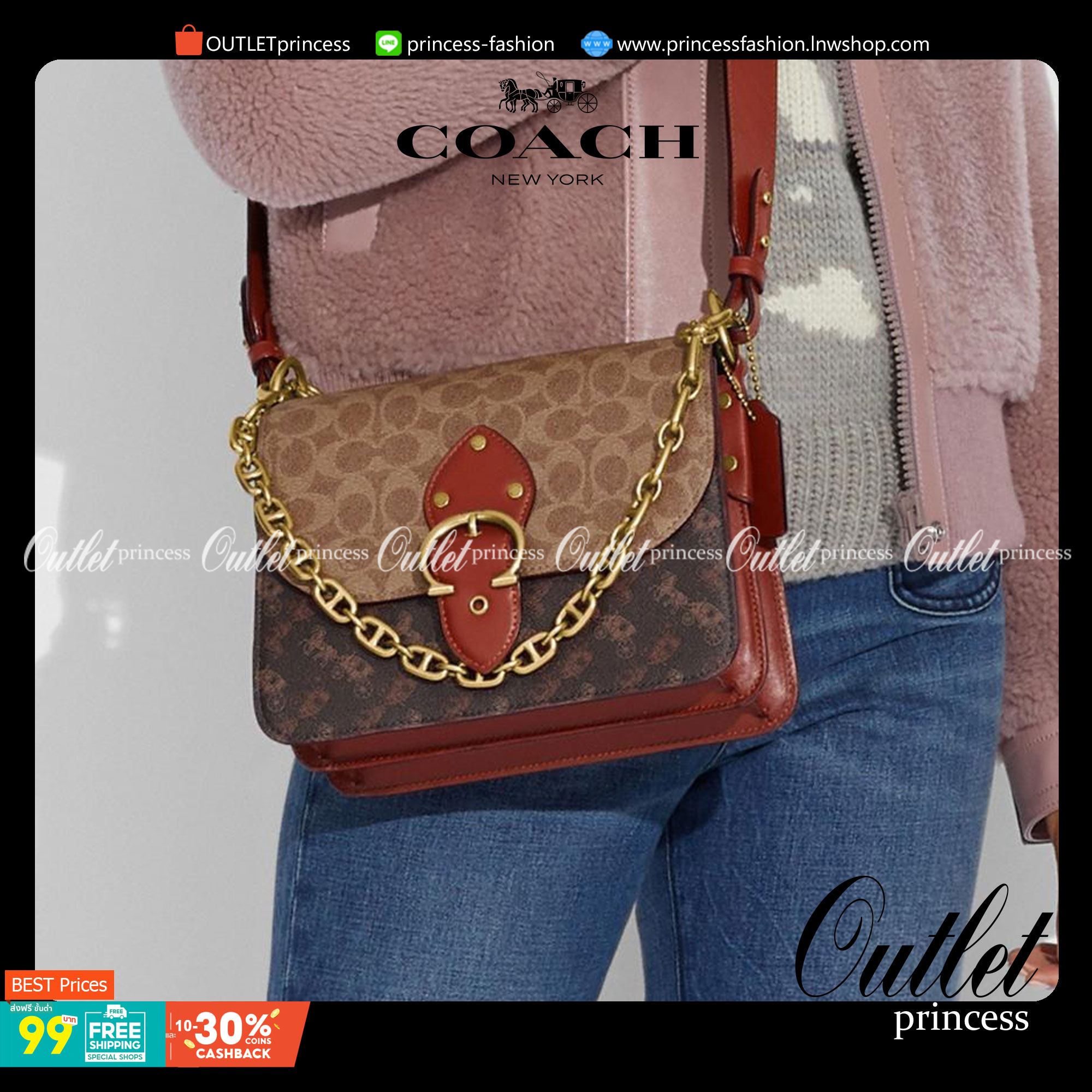 COACH C2418 BEAT SHOULDER IN SIGNATURE CANVAS WITH HORSE AND CARRIAGE PRINT กระเป๋าสะพายดีไซน์เลิศสุดหรู ปังกับดีเทลที่สุดใบนี้ เพราะมาพร้อมสายถึง 3 แบบ สลับใช้ไปรัวๆ หลากหลายไม่จำเจ สวยได้ทุกวัน เปิด-ปิดด้วยกระดุมแน่นหนา ภายในเป็นช่องโล่ง แบ่งสัดส่วน ใส่