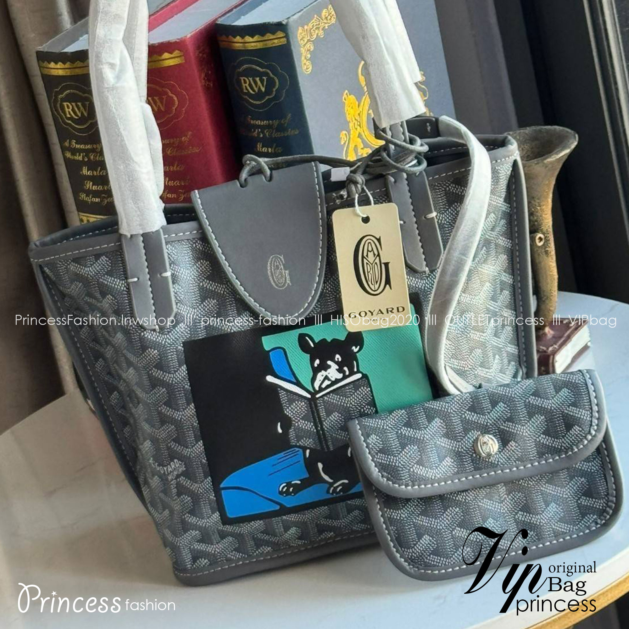 พร้อมส่ง 4 สี GOYARD ANJOU TOTE MINI / Goyard Villette Mini Tote Bag กระเป๋าทรงโท้ทมินิ แบรนด์หรูสัญชาติฝรั่งเศส 🧡 เกรดออริจินอล 1:1 สลับแท้ ใช้งานต่างประเทศได้