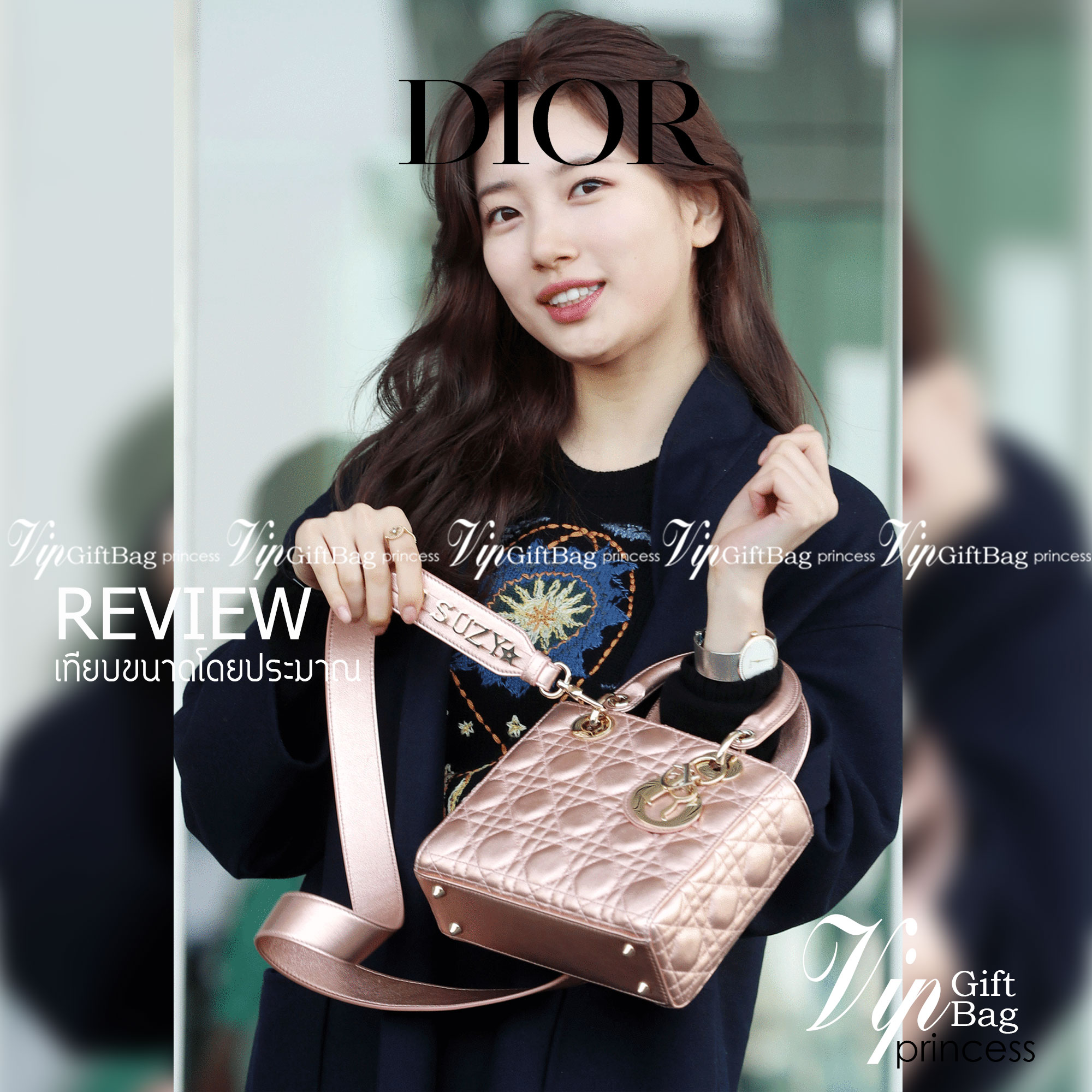 หนังแท้ DIOR LADY BAG 17cm ไซส์เล็กขนาดกำลังน่ารักเลยค่ะ งานออริหนังแท้ทั้งใบปั้มลายรุ่นใหม่ล่าสุด ความสง่างามอีกหนึ่งรุ่นของ Dior รูปทรงสีเหลียม ขนาดกระทัดรัด ตั้งอยู่ทรง ฐานกระเป๋าแข็งแรง มีหมุดรองฐาน ดีไซน์ที่มีเอกลักษณ์เฉพาะตัว ด้านหน้าตกแต่งด้วยตัวอั