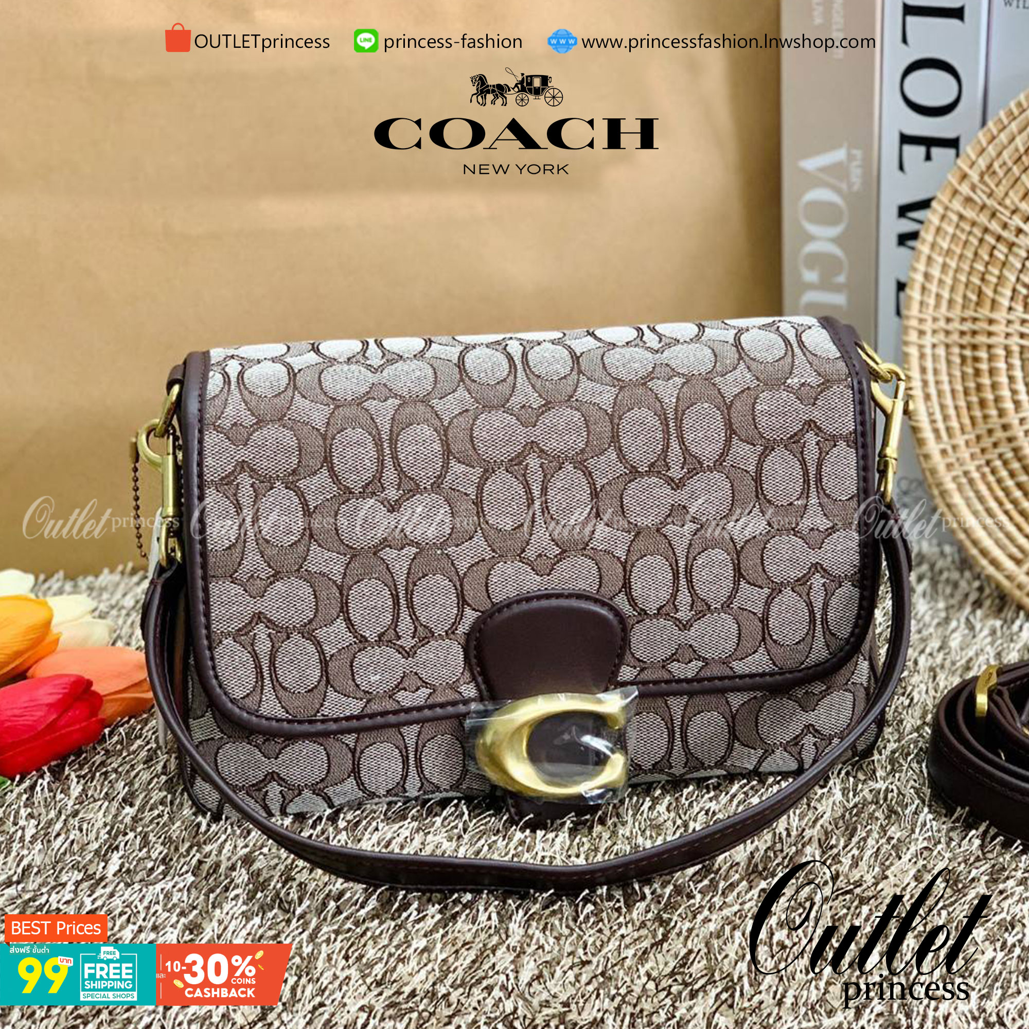 สวย คลาสสิคมากๆจ้าา COACH SOFT TABBY EUROPEAN CLASSIC UPGRADE PORTABLE BAG((C4821)) พร้อมส่งทันทีค่ะ สินค้าออกใหม่!! กระเป๋าหิ้ว//สะพายข้างได้ สุดคุ้ม! วัสดุ jacquard+หนังแท้ ได้สวยงาม คลาสสิคมากๆค่ะ น้ำหนักเบา เปิดปิดแบบกระดุมแม่เหล็กเป็นอะไหล่โลโก้แบรนด