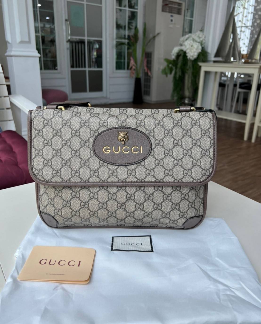Gucci Neo Vintage Belt Bag / Gucci Ophidia Belt Bag กระเป๋าสะพายข้าง วัสดุผ้าใบ GG Supreme เปิดปิดแม่เหล็ก มี3ช่องแยกกันเป็นสัดส่วน ซับในผ้าฝ้ายและลินิน สายปรับระดับได้ ถอดสายไม่ได้
