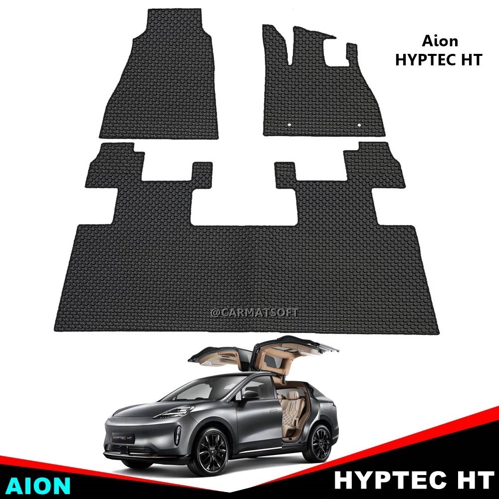 พรมปูพื้นรถยนต์ AION HYPTEC HT 2024 (คันเร่งติดพื้น) พรมกระดุม ไอออน ฮิปเทค เอชที สีดำ เข้ารูป 3ชิ้น
