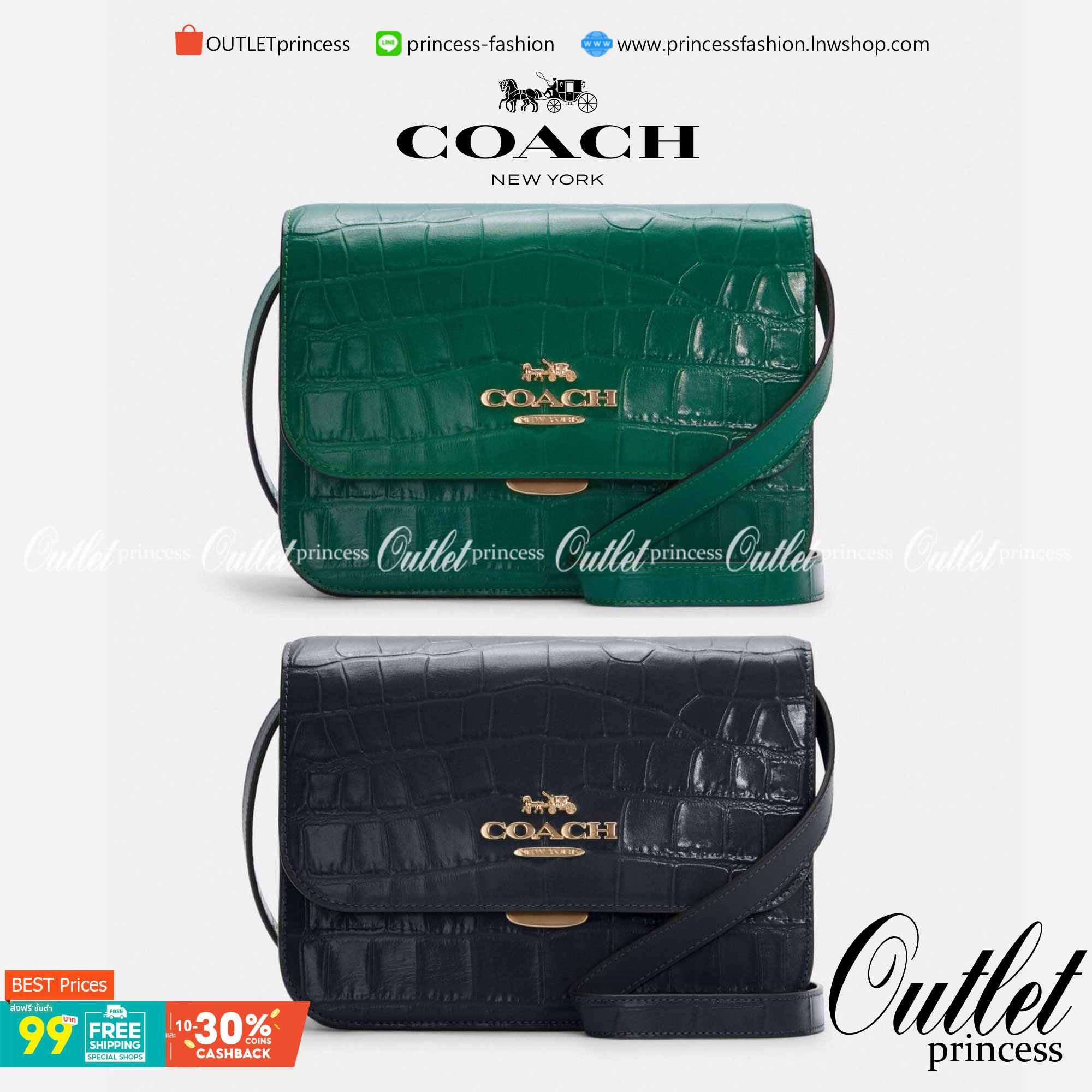 COACH C5631 BRYNN FLAP CROSSBODY แซ่บที่สุด ใหม่ที่สุด!! คอลเลคชั่นใหม่!! มองยังไงก็หลงรักละสายตาไม่ไหว กระเป๋าสะพายข้างลุคไฮน์ ที่ดีไซน์ออกมาได้ปัง และดูแพงมากๆ ด้วยดีเทลคลาสสิค รูปทรงใช้งานง่าย เรียบๆแต่มีดีเทล วัสดุหนังลายจระเข้ สวยม้าก!!! เปิด-ปิดด้วย
