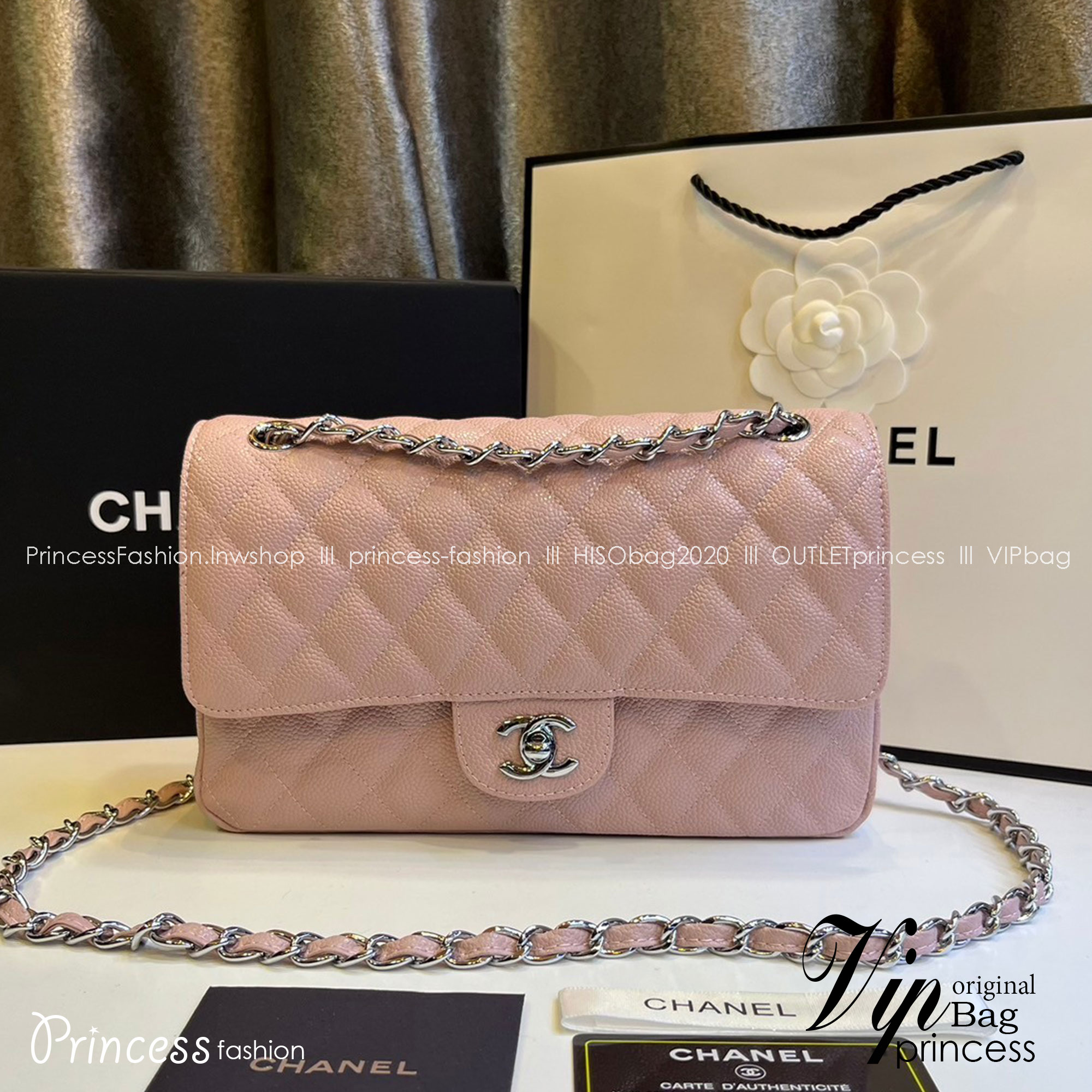 พร้อมส่งโทนพาสเทล CHANEL Classic in Pastel 25cm กระเป๋าสะพายรุ่นยอดนิยมเรียบหรู เกรดออริ 1:1 ใช้งานต่างประเทศได้ ภาพถ่ายจากงานขายจริง