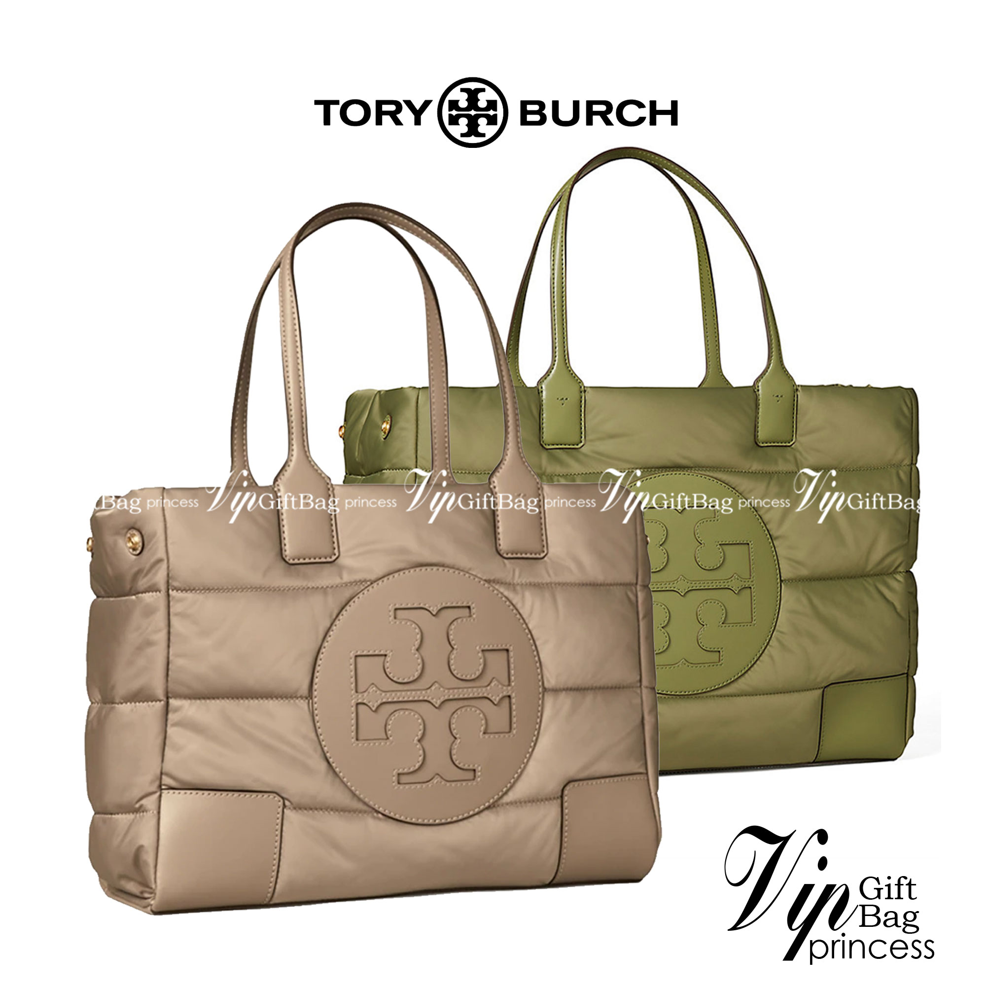 พร้อมส่งที่ไทย TORY BURCH Ella Puffer Tote Bag 40cm กระเป๋าโท้ทใบใหญ่ ภายในโล่งกว้าง จุของได้เยอะ ภาพสินค้าถ่ายจากงานขายจริง ใช้งานต่างประเทศได้