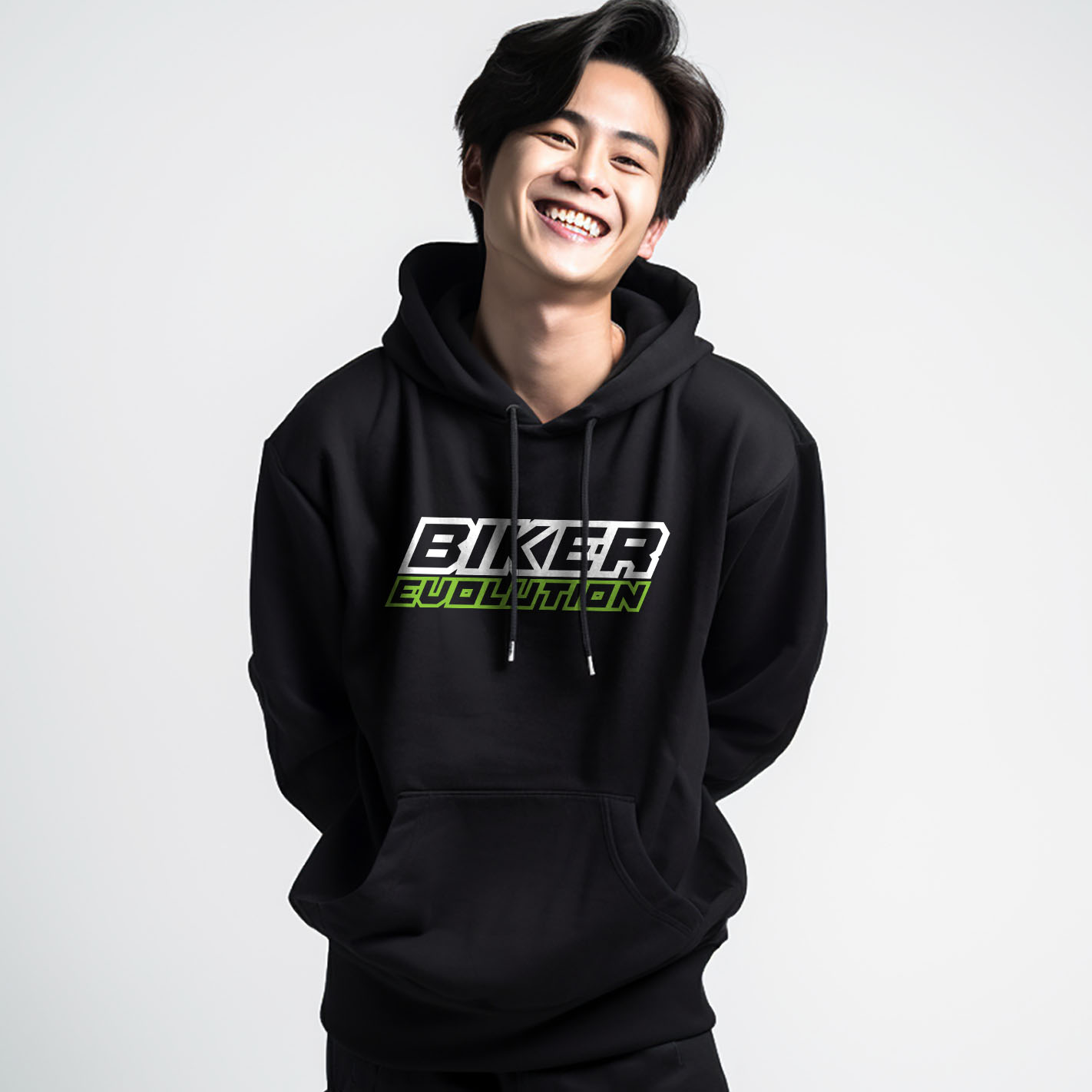 77DESIGN สกรีนเสื้อ เสื้อฮูด BIKE EVU21 ผ้าใส่สบาย