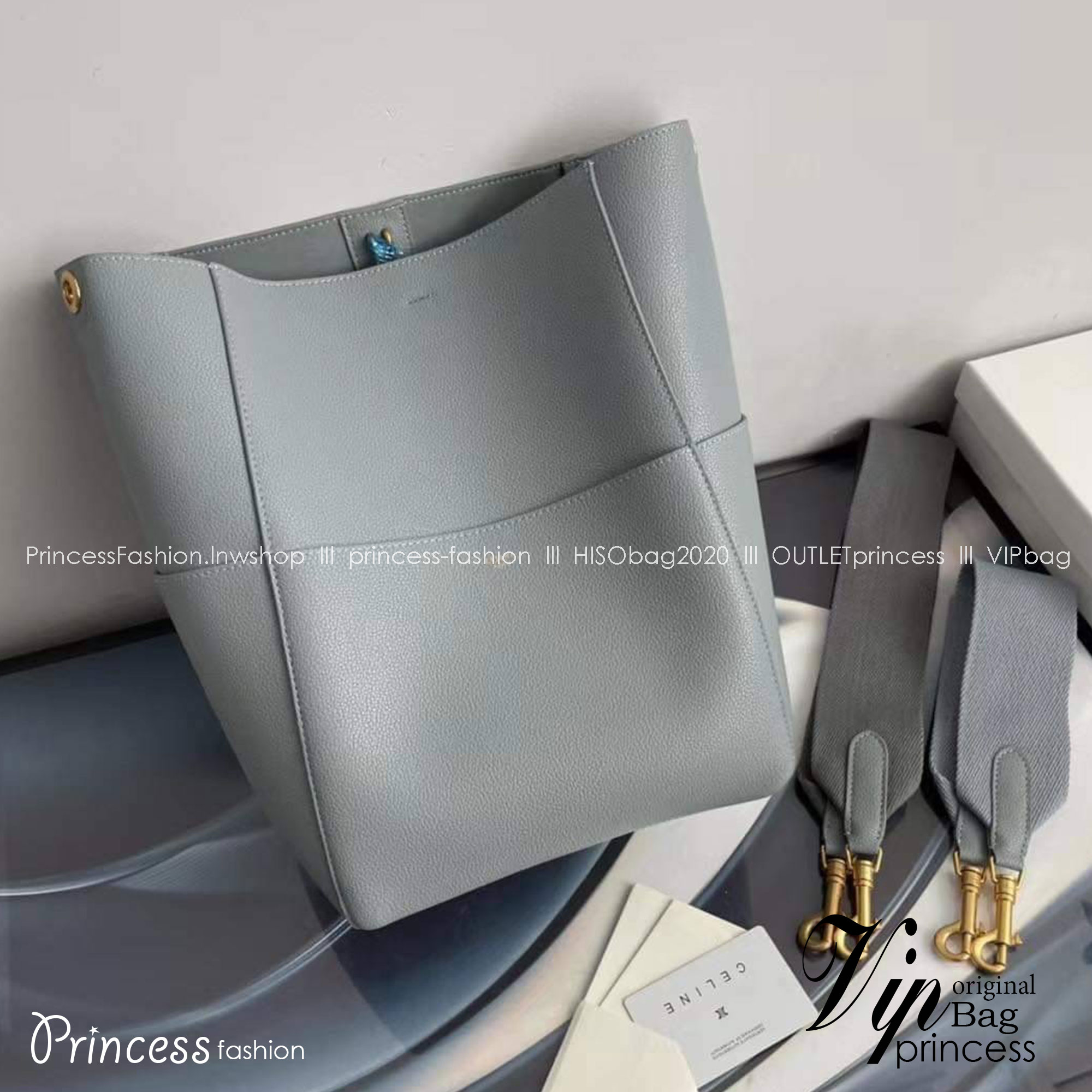 CELINE Sangle Bucket bag in soft grained calfskin / CELINE TOTE BAG พร้อมส่ง กระเป๋าทรงโท้ท ใบใหญ่ ภายในโล่งกว้าง จุของได้เยอะ ใช้งานง่าย ได้ทุกลุค สวยหรู