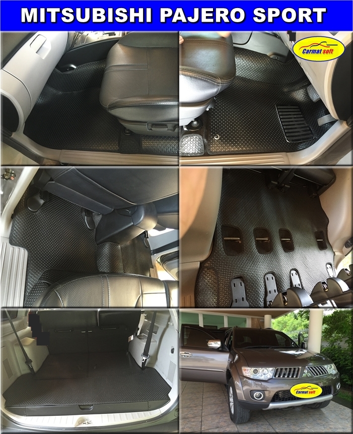พรมกระดุมเม็ดเล็ก PAJERO SPORT 2008-2014 สีดำ เต็มคัน+ปิดเบาะ