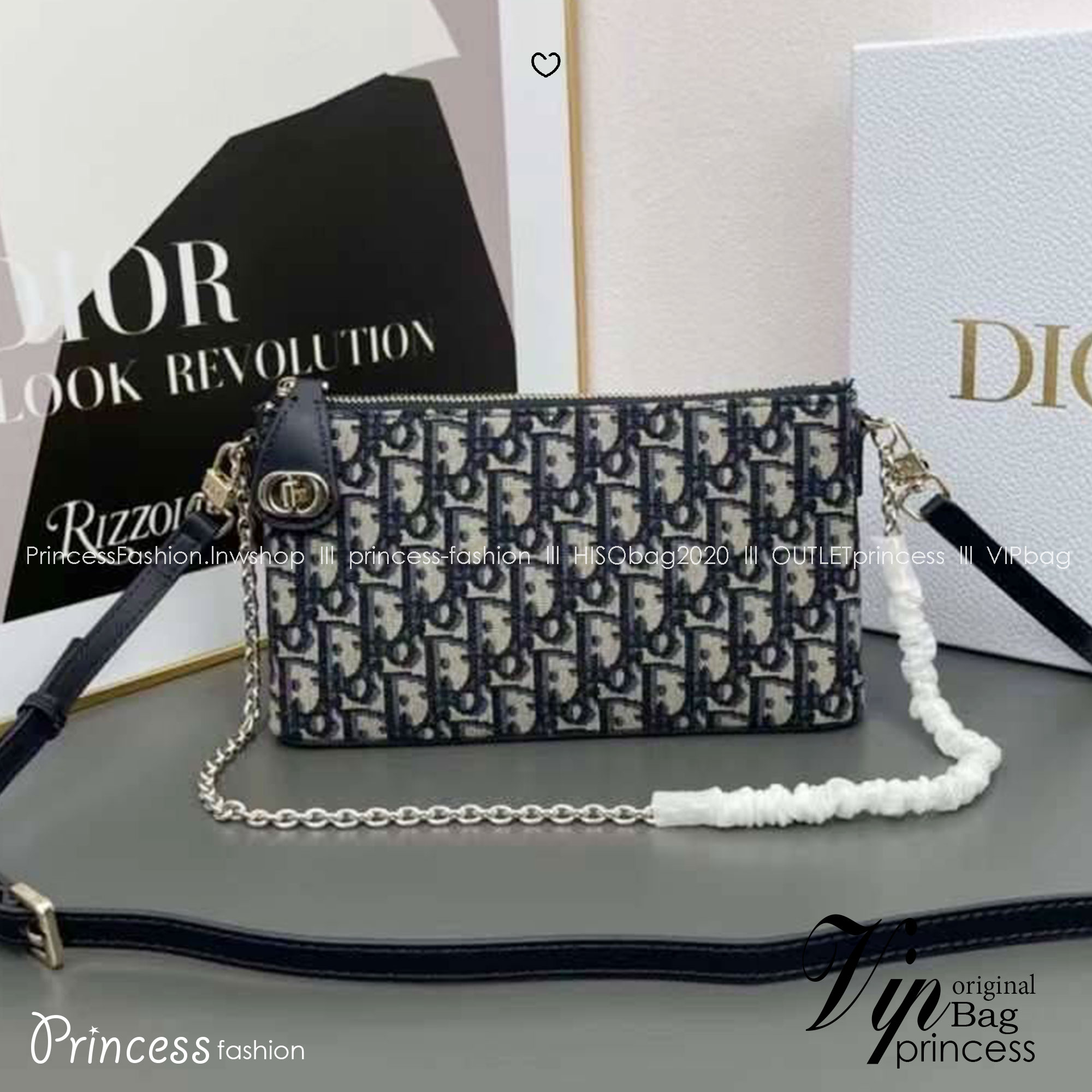 DIOR 30 Montaigne Dior Midi Mini Bag Blue Dior Oblique Jacquard กระเป๋าถือ/สะพายคอลใหม่ล่าสุด ดีไซน์หรูหรา รูปทรงใช้งานง่าย ได้ทั้งงานกลางวันและกลางคืน สวยหรู ดูดี มีระดับ