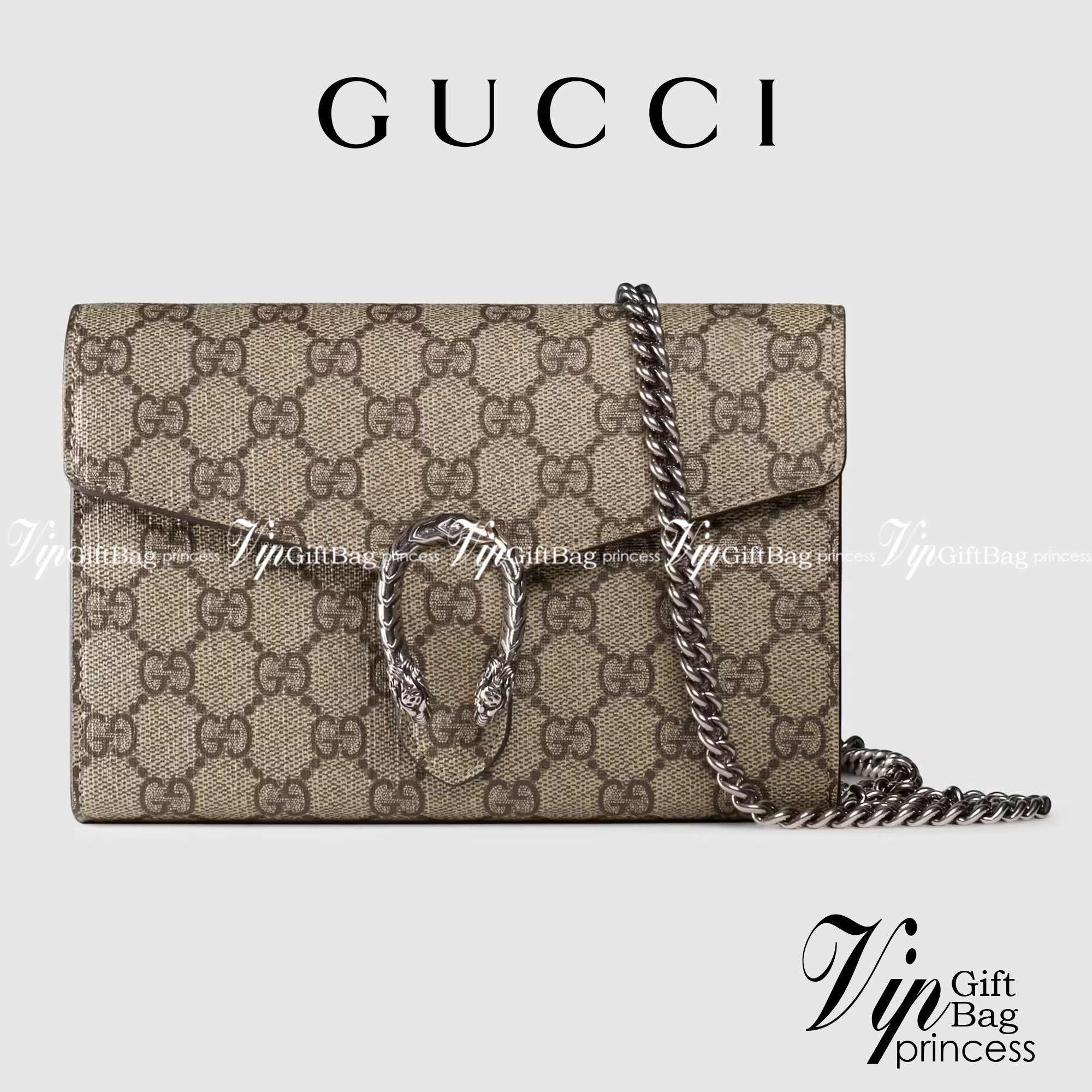 หนังแท้ GUCCI GG Supreme chain wallet / GG Supreme Mini Wallet Beige/ebony GG Supreme canvas พร้อมส่งที่ไทย กระเป๋าสตางค์ GG Supreme พร้อมสายโซ่พร้อมปิดเดือยหัวเสือ งานหนังแท้ทั้งใบ พร้อมส่งที่ไทย ภาพสินค้าถ่ายจากงานขายจริง ใช้งานต่างประเทศได้