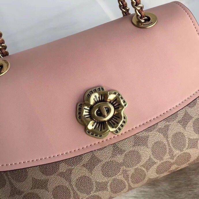 Coach Parker In Signature Canvas With Tea Rose