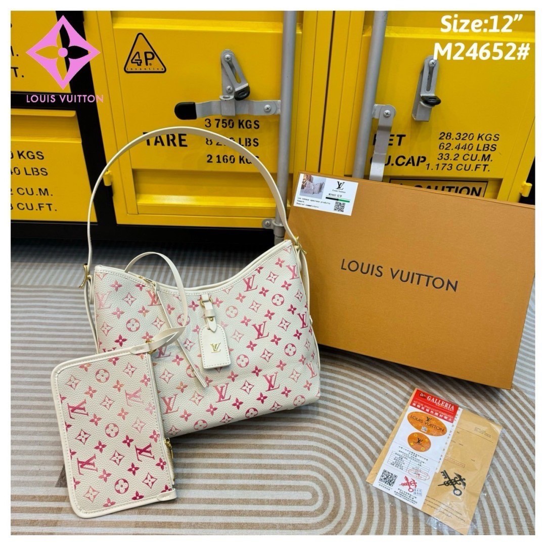 LV CarryAll PM Monogram Print Pink Gradient “watercolor” กระเป๋าสะพายทรงโท้ทรุ่นลิมิเต็ด โทนสีชมพูหวานต้อนรับเดือนแห่งความรัก พิมพ์ลายโมโนแกรมแบบไล่สีสไตส์สีน้ำ