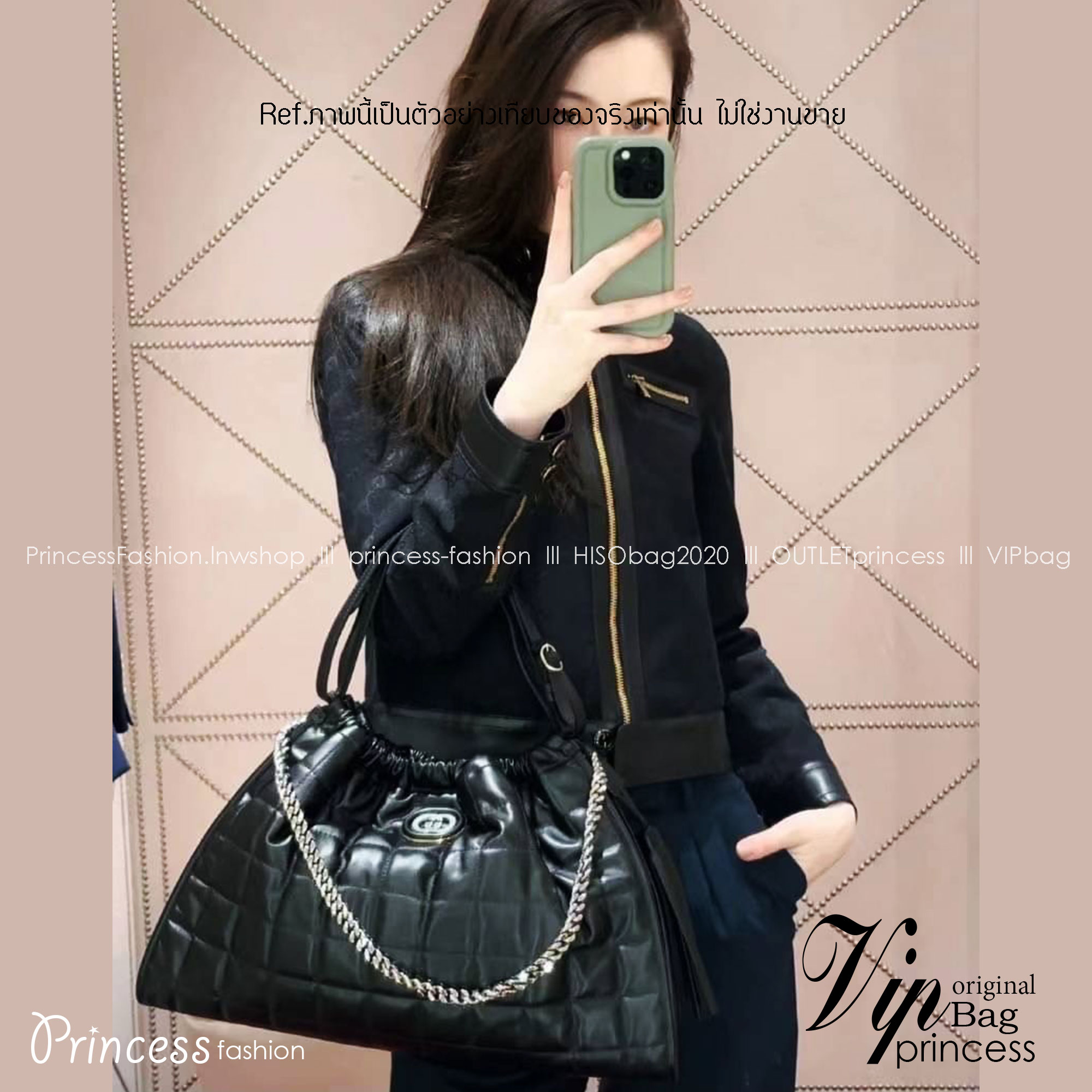 GUCCI MEDIUM QUILTED TOTE BAG / Gucci Hobo / Gucci Deco Medium Tote Bag พร้อมส่ง กระเป๋าสะพายใบใหญ่ หนังแท้ หนังสวย Interlocking G **สินค้าเกรดท็อปออริจินอลสลับแท้ 1:1 เกรดดีสุด ใช้งานต่างประเทศได้