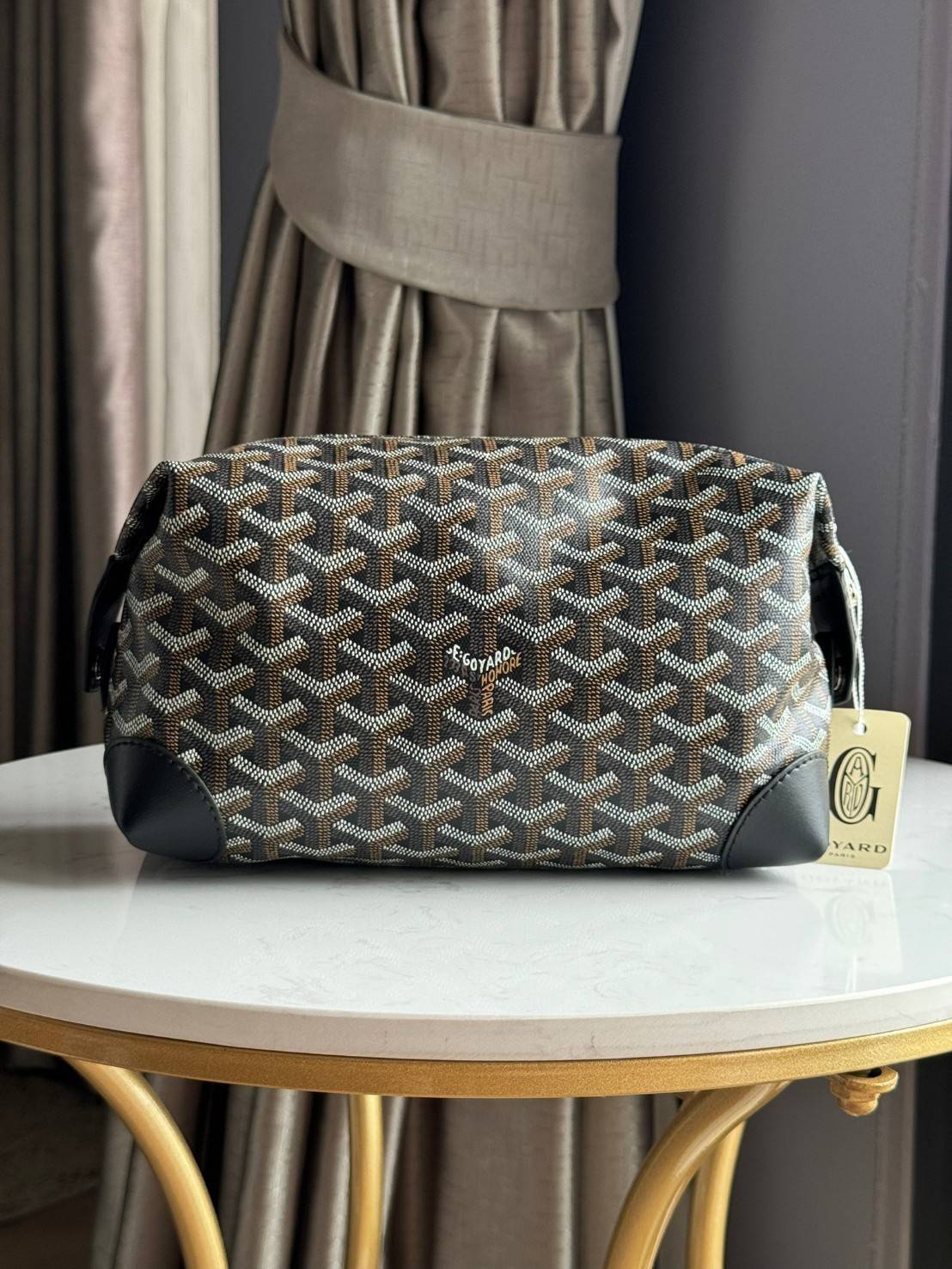 Goyard Bowling 25 Toiletry Bag กระเป๋าทรงพอชใช้งานง่ายกะทัดรัด รุ่นขายดี ใช้ได้ทั้งชายหญิง