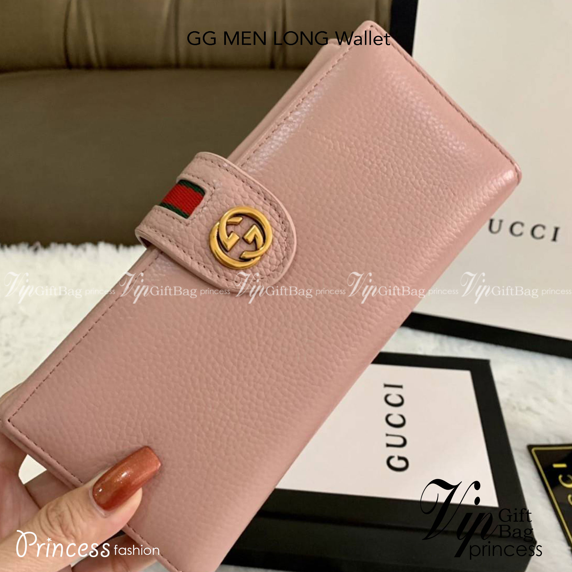 GUCCI Long Wallet / GUCCI MEN Long Wallet กระเป๋าสตางค์ใบยาว รุ่น unisex ใช้ได้ใช้ดีทั้งชายหญิง ดีไซน์ใหม่ สวยหรู วัสดุหนังแกะสังเคราะห์ อะไหล่ทอง
