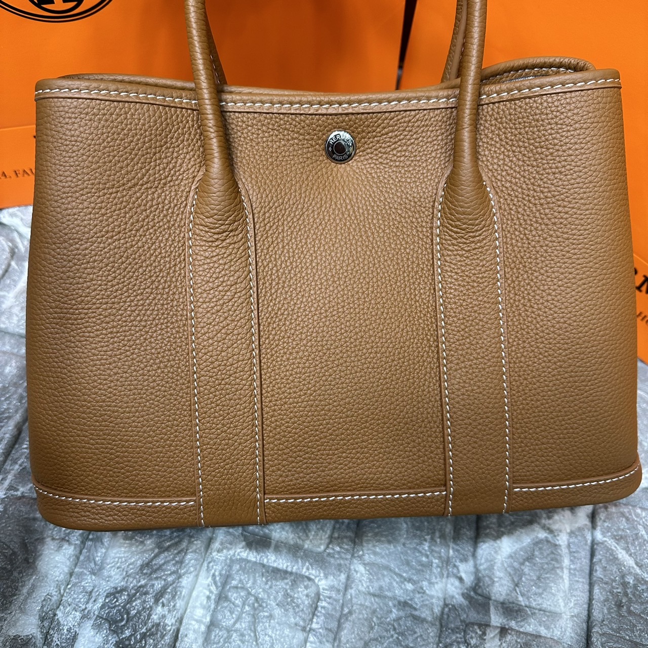 HERMES Garden Party 30 bag กระเป๋าทรงโท้ทแบรนด์หรู เอกลักษณ์ของความสง่างาม เกรดออริ สลับแท้ 1:1 ใช้งานต่างประเทศได้