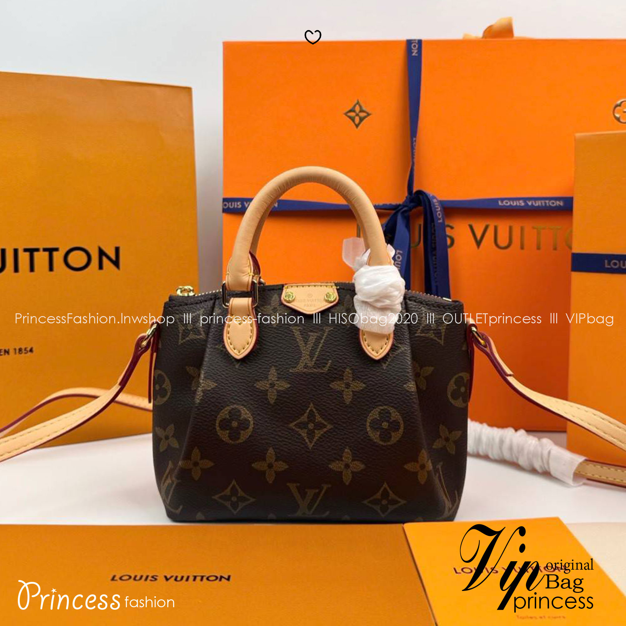 ORI หนังแท้ | LV Nano Turenne Monogram Canvas Bag กระเป๋าสะพายไซส์มินิ ดีไซน์วินเทจ ใบเล็กใช้งานง่าย หรูหราตามแบบฉบับแบรนด์