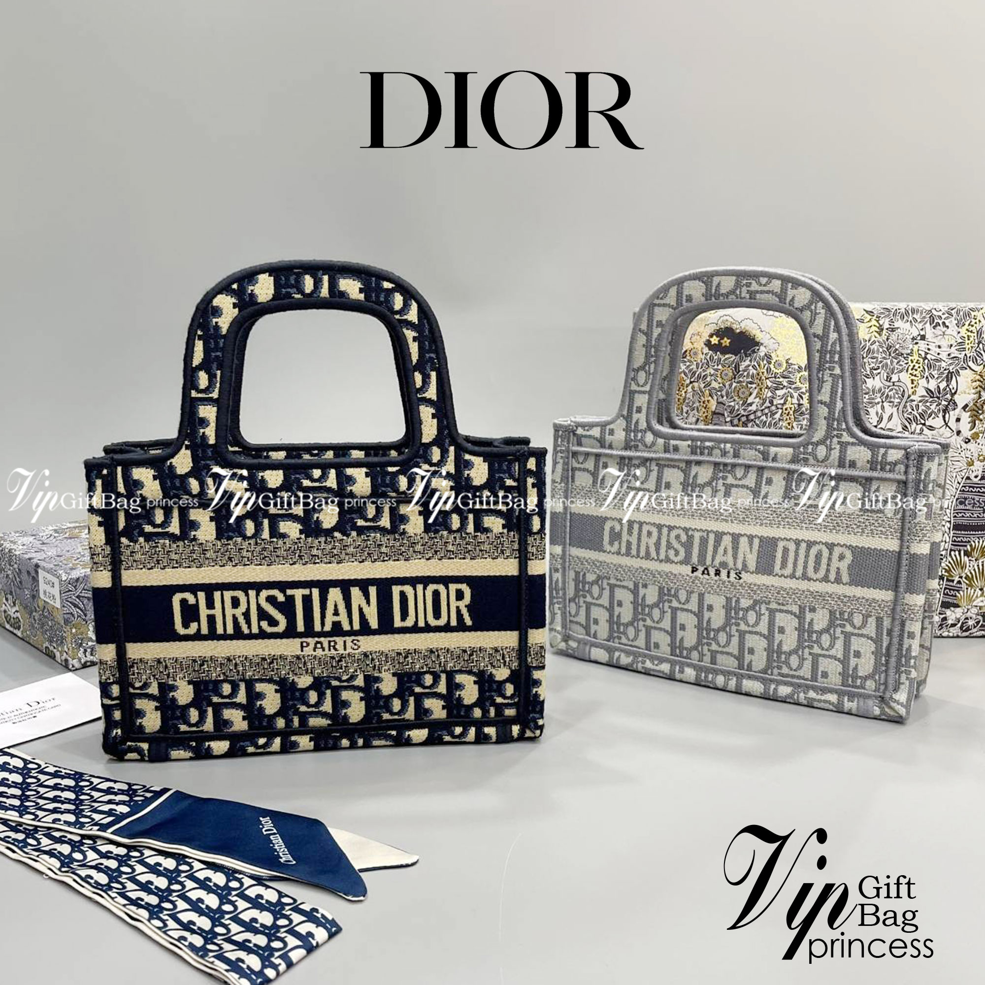 MINI DIOR BOOK TOTE 22cm Blue / Gray Dior Oblique Embroidery กระเป๋าถือทรง Shopping ขนาดมินิน่ารัก สวยคลาสสิค พกพาสะดวก ใช้งานง่ายสุดๆ วัสดุงานทอละเอียด ภายในโล่งกว้าง ภาพสินค้าถ่ายจากงานขายจริง ใช้งานต่างประเทศได้
