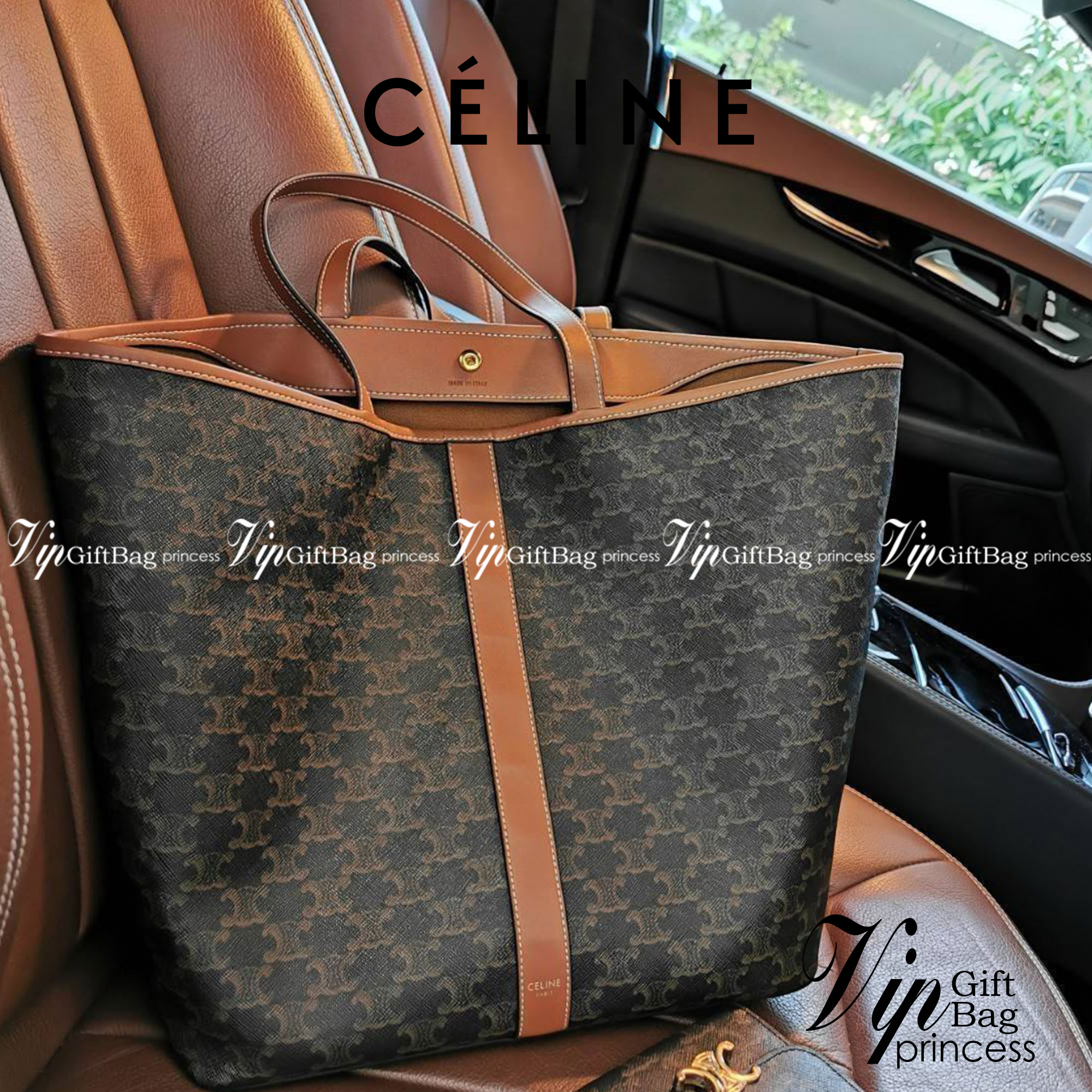 CELINE SHOPPING BAG VIP วัสดุ TRIOMPHE CANVAS ดีไซน์ทรง TOTE สวยหรูคลาสสิคไม่มีเอ้าท์ ภายในโล่งกว้างและจุมากสามารถใส่เอกสาร A4 สัมภาระของใช้ได้เยอะจุใจ น้ำหนักเบาจะถือหรือสะพายไหล่ก็ดูดี ไอเท็มแนะนำพร้อมส่งที่ไทยราคาสุดคุ้ม จองด่วนห้ามพลาดค่ะ!