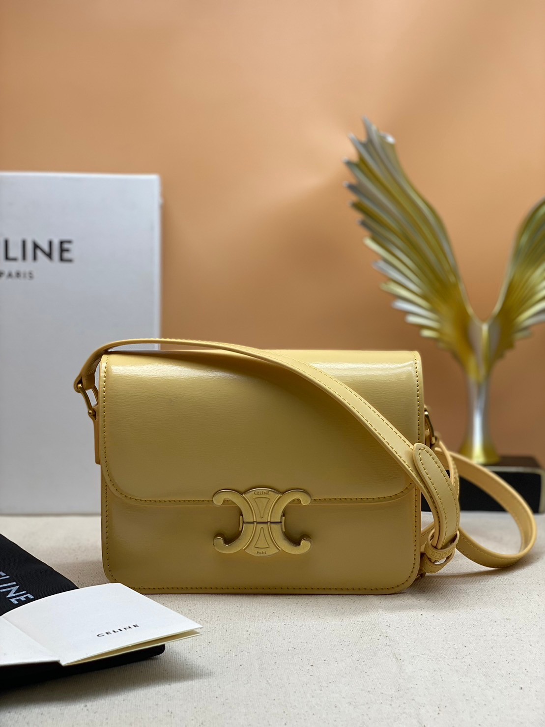 TEEN 18cm : CELINE TEEN TRIOMPHE BAG IN SHINY CALFSKIN / Celine Triomphe Bag / Celine Bag พร้อมส่ง 7 สี เกรดออริ 1:1 กระเป๋าแบรนด์หรูที่ควรมีแห่งปี รูปทรงสี่เหลี่ยมรุ่นฮอตฮิตของเหล่าดาราและเซเลบทั้งหลาย ดีไซต์เรียบหรู