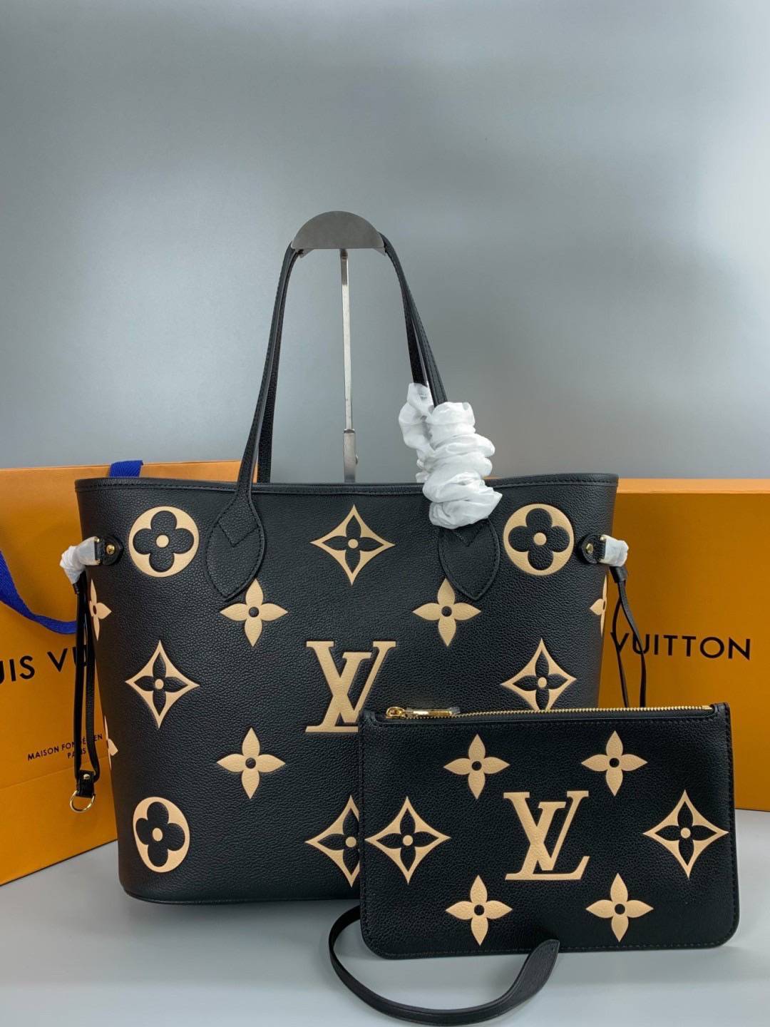 LV Neverfull MM Monogram Empreinte / LV Tote Bag กระเป๋าโท้ทใบใหญ่ มาพร้อมใบลูก งานเกรดดีสุด หนังแท้หนังสวยเต็มใบ เหมาะสำหรับใช้ในชีวิตประจำวัน