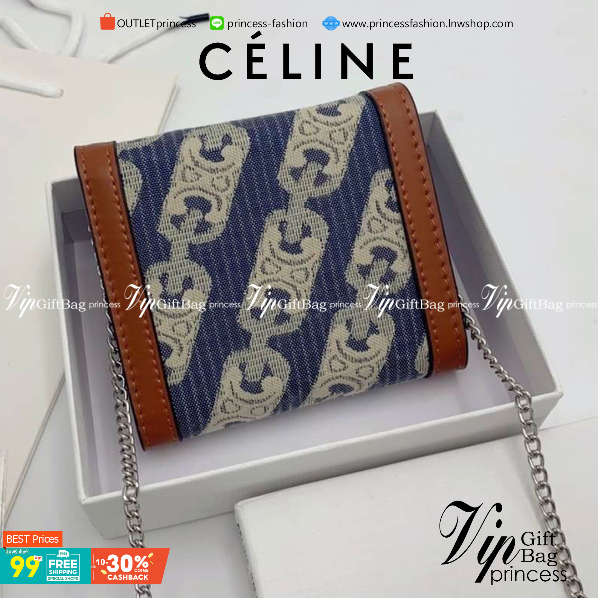 มาใหม่ 4 แบบพร้อมส่ง ที่นี่ที่เดียวเลยค่า CELINE SHORT WALLET VIP GIFT WITH PURCHASE GWP วัสดุ Triomphe Canvas หนังขึ้นลาย Signature Brand สวยอยู่ทรงมีโลโก้ด้านหน้าเปิดปิดด้วยฝาพับกระดุมแม่เหล็ก ภายในมีช่องแบ่งหลายช่อง มีช่องใส่บัตรหลายช่อง มีช่องใส่เหรีย