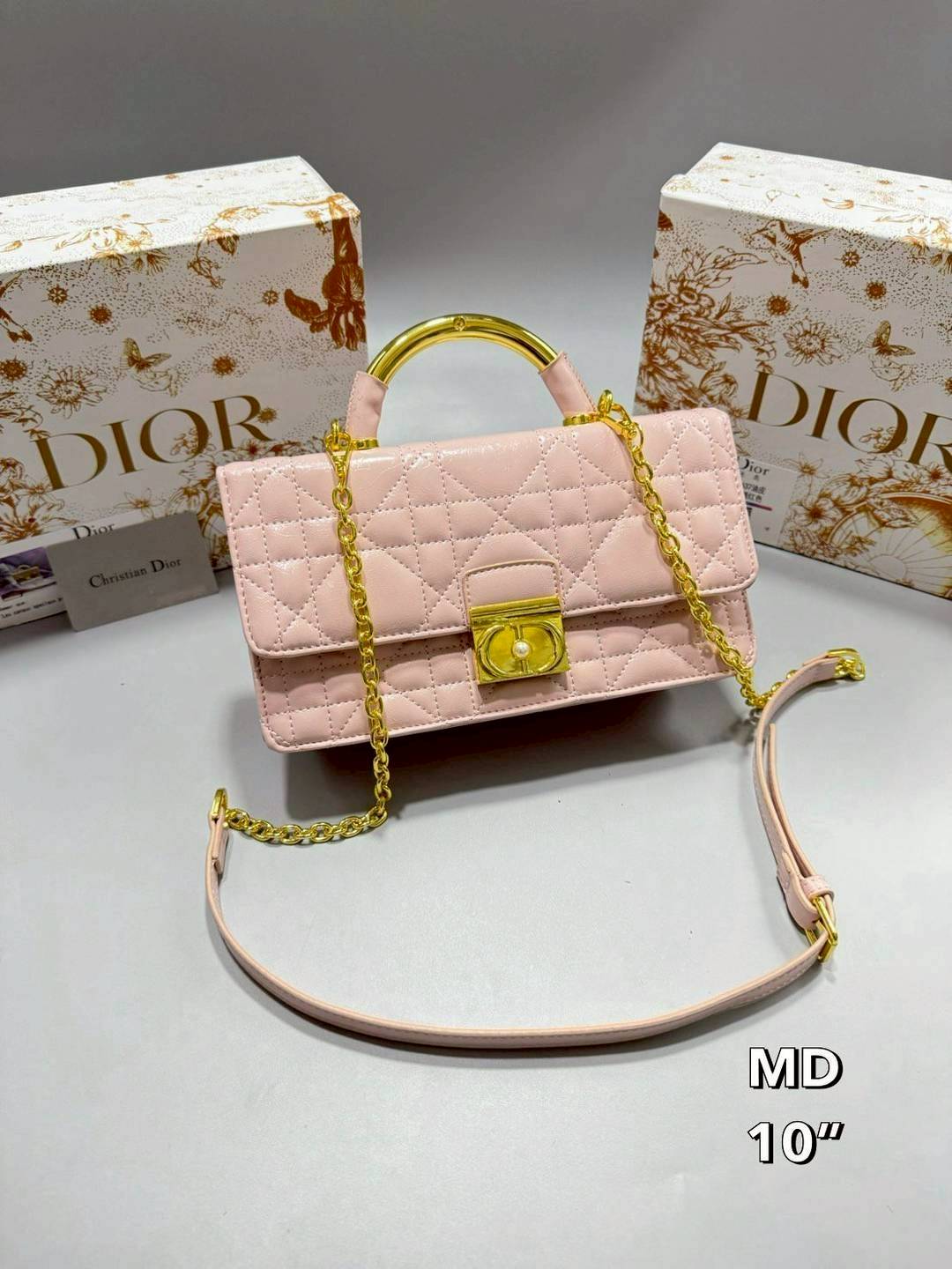 Dior Ange Bag Macrocannage CD clasp with pearl กระเป๋าถือพร้อมสายสะพาย ประดับตัวล็อคมุก สวยงามเหนือกาลเวลา มาแรงมาก! จึ้งมาก! สุดลัคชู