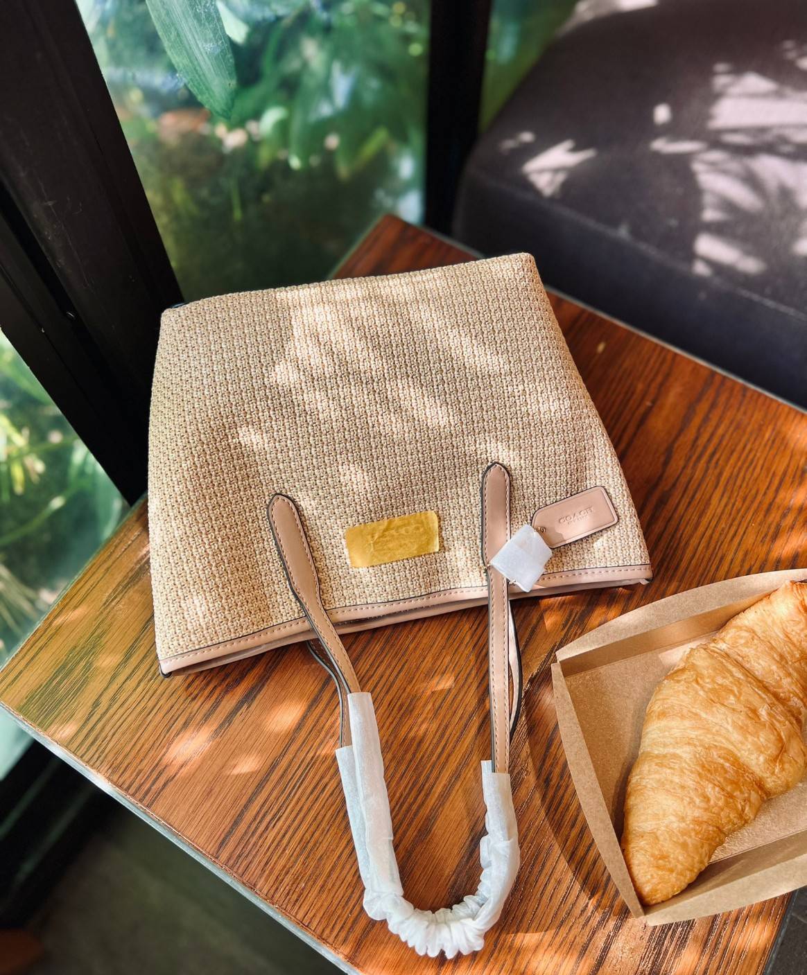 Coach Mini City Tote Bag In Straw And Smooth Leather 9" ((CS616)) กระเป๋าทรงโท้ทงานทอน้ำหนักเบา จุของได้เยอะ เกรดท็อปออริ เกรดดีสุด สลับแท้ 1:1 ใช้ต่างประเทศได้