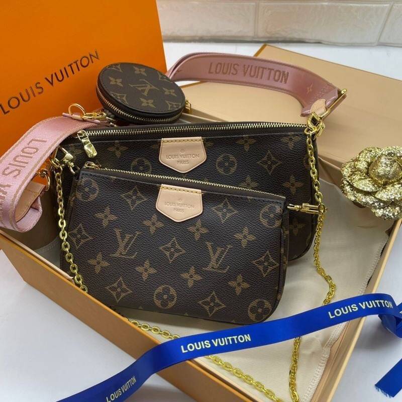 VIP GIFT 】LOUIS VUITTON MULTI-POCHETTE ACCESSOIRES Monogram พร้อมส่งที่ไทย 3 สีคลาสสิค