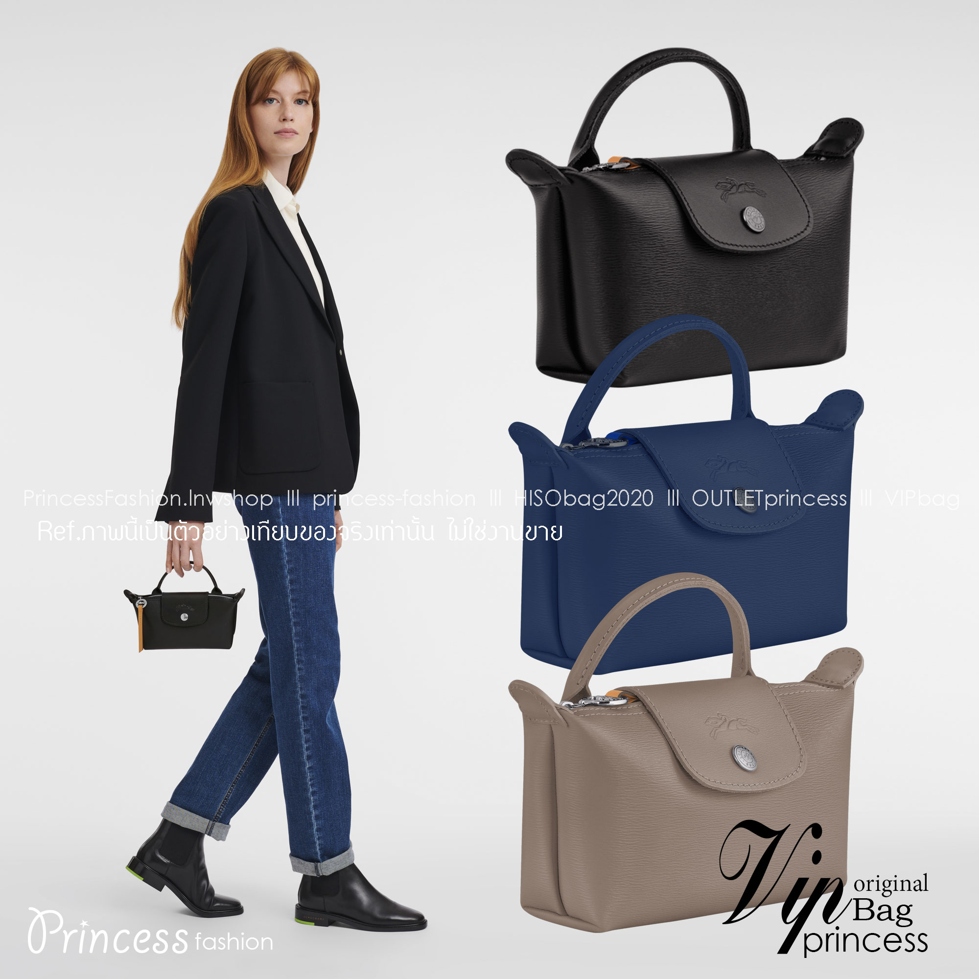 LONGCHAMP LE PLIAGE CITY POUCH WITH HANDLE Taupe - Canvas (ไม่มีสายยาว) กระเป๋าเครื่องสำอางแบบมีซิปพร้อมหูหิ้วใบนี้เหมาะสำหรับการจัดระเบียบกระเป๋าของคุณ