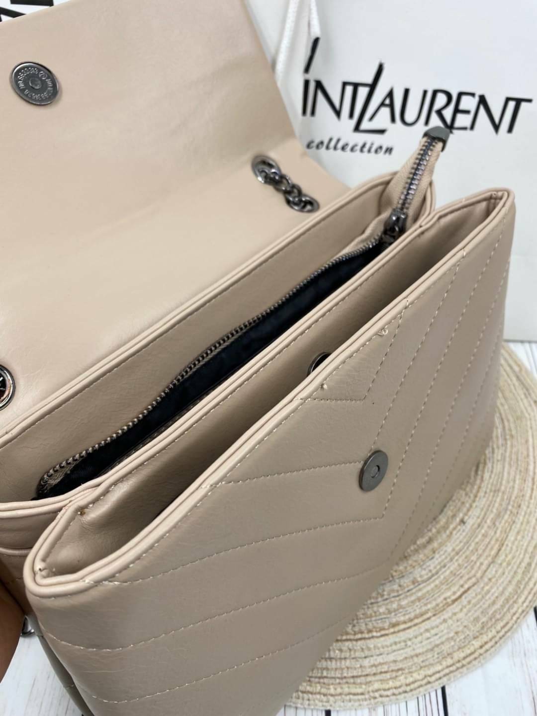 VIP 🥂 YVES SAINT LAURENT Large Sunset Shoulder Bag / YSL Shoulder Bag 11" ภาพสินค้าถ่ายจากงานขายจริง พร้อมส่งที่ไทย