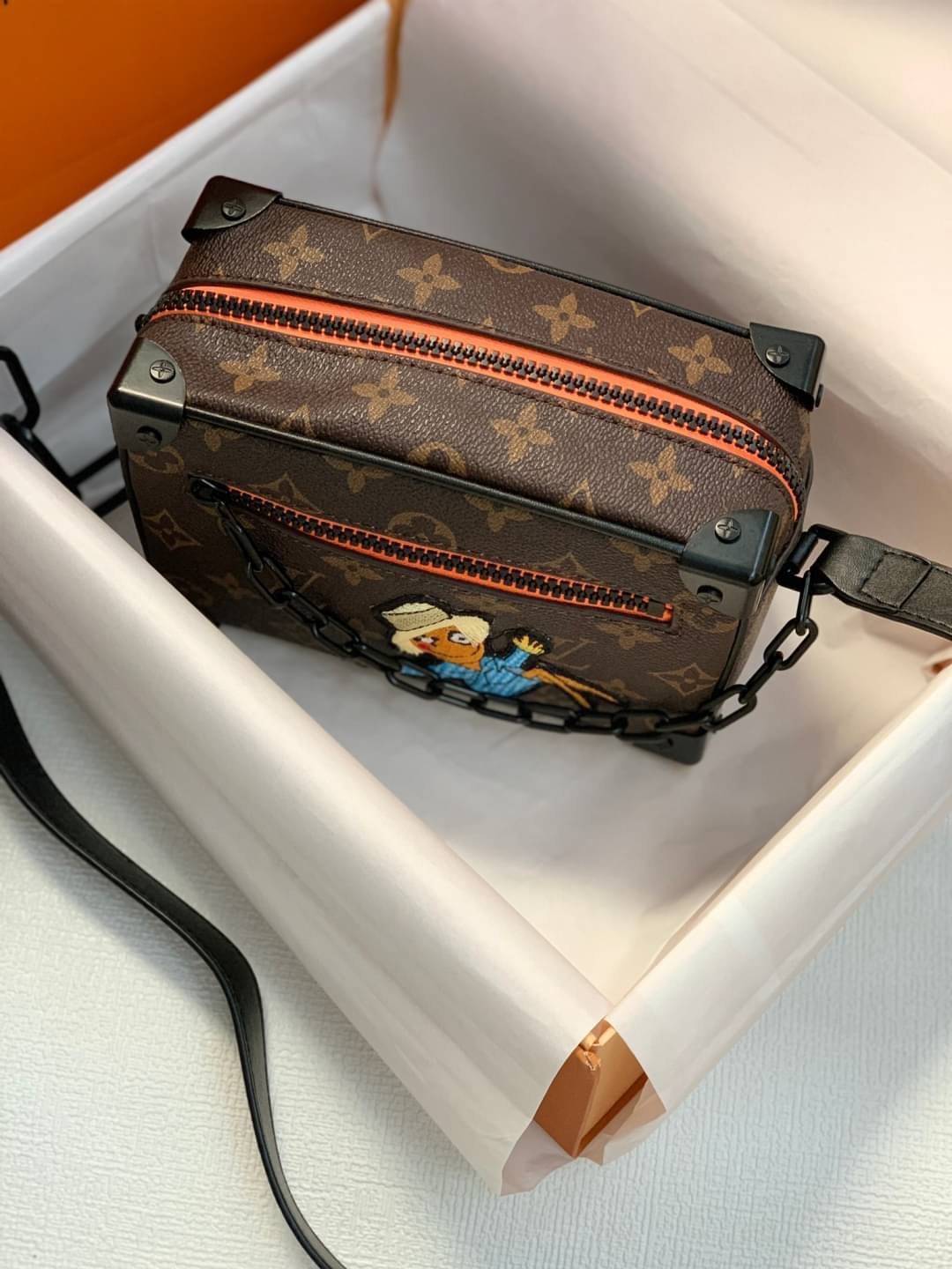 พรีเมี่ยมกิ๊ฟแท้ 100% 】หนังแท้ LOUIS VUITTON MINI SOFT TRUNK MONOGRAM
