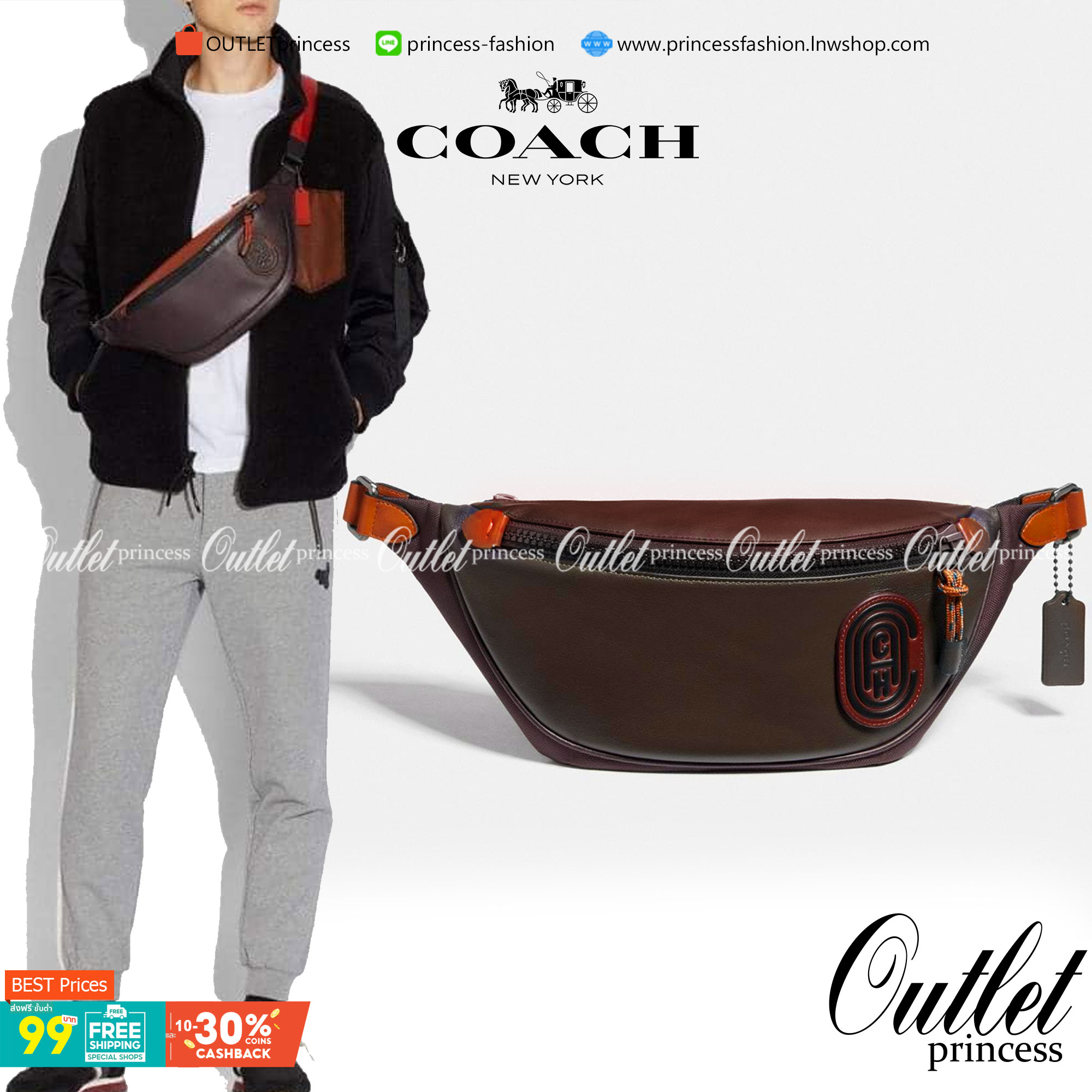 OUTTLET 】Coach Belt Bag ใบใหญ่คะ! Coach Rivington Belt Bag In Colorblock With Coach Patch C78947 สีเข้าใหม่ ได้ใจหนุ่มๆกันเลยค่าา 🌈สีจริงสวยมากค่ะ😘 กระเป๋าคาดอกด้านหน้า//คาดไปทางด้านหลัง//หรือคาดเอวได้ ตามแต่ความถนัดได้เลยนะคะ หนังแท้ นิ่ม