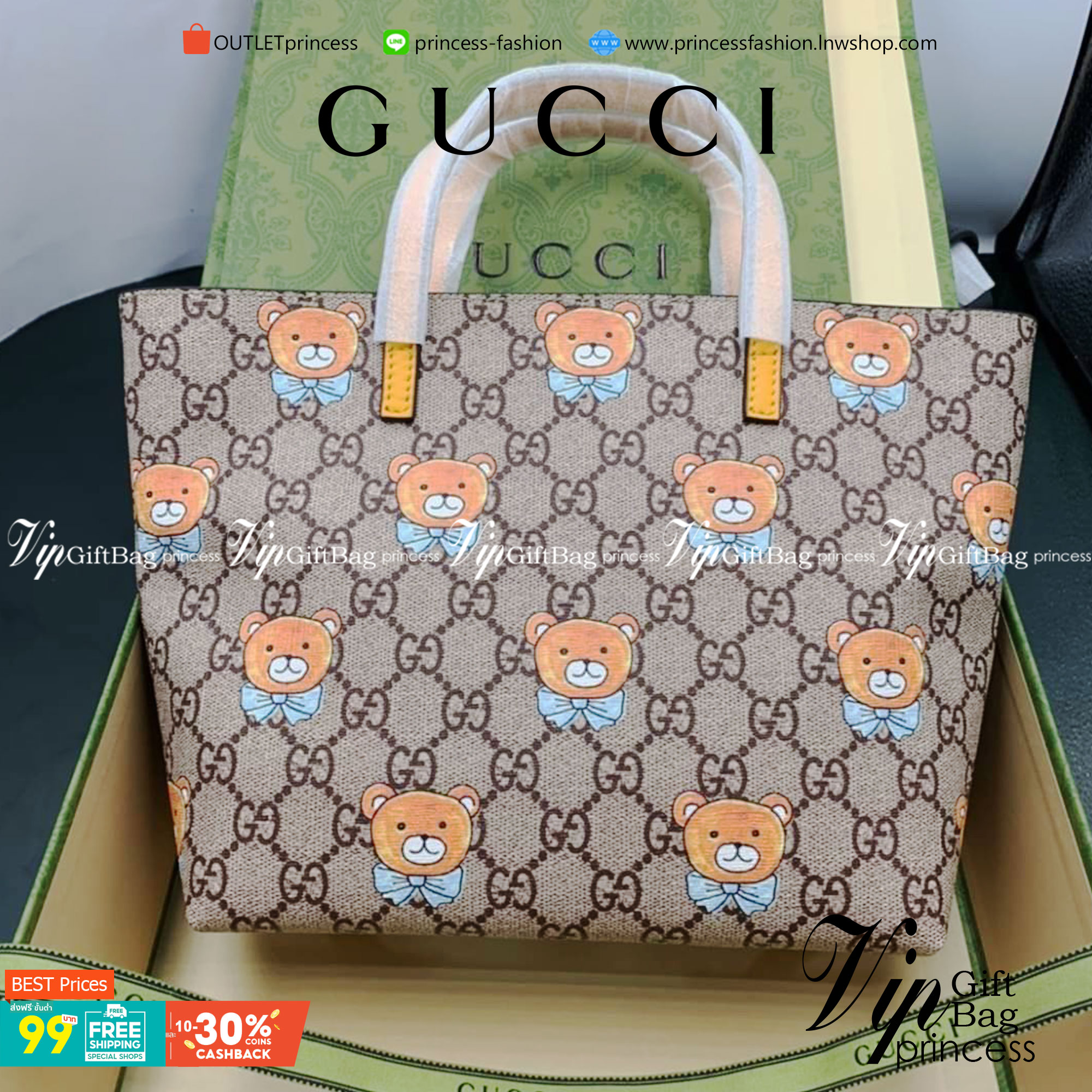 VIP 】Animal-Friendly Gucci Kid Tote Bag งานหนังแท้ทรงตั้งสวย ขนาดกะทัดรัด จุของได้เยอะ ใช้ได้ทั้งเด็กและผู้ใหญ่ น่ารักมากค่ะ **รุ่นขายดีตลอดกาล**