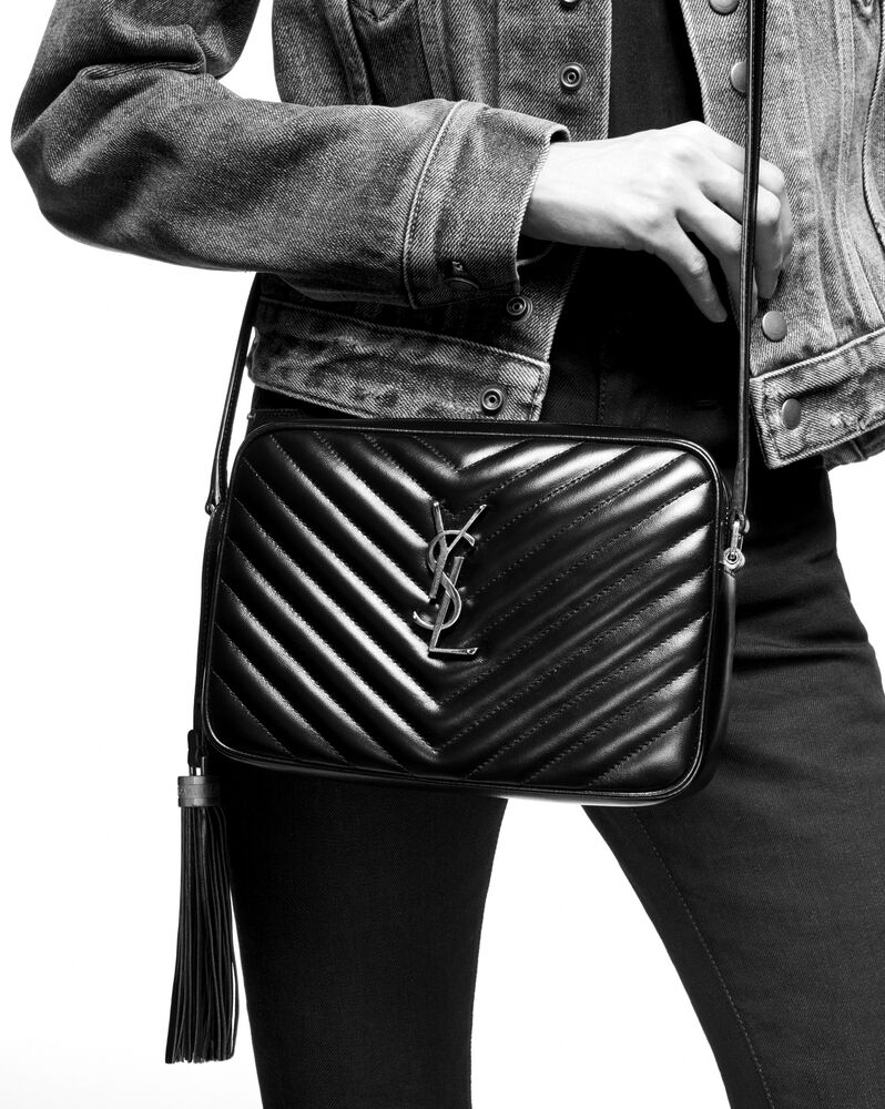 VIP 】หนังแท้ YSL SAINT LAURENT Lou Medium Monogram YSL Calf Crossbody Bag
