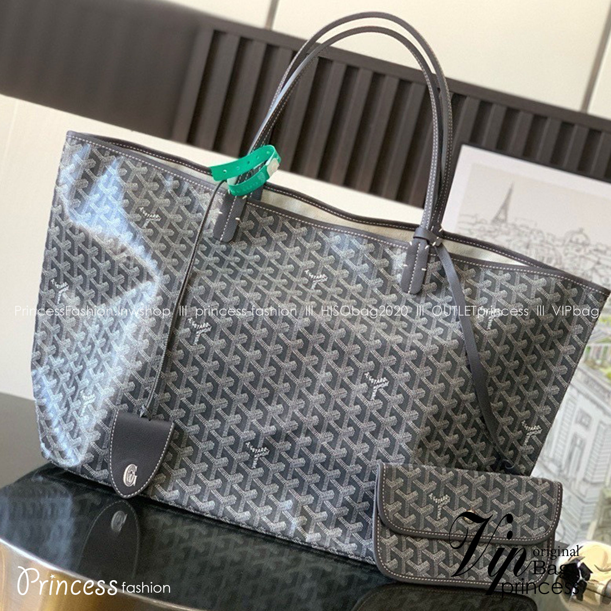 GOYARD GM TOTE BAG กระเป๋าทรงโท้ทใบใหญ่ หนังแท้สวยเป๊ะ เกรดท็อปออริ สลับแท้ 1:1 เกรดดีสุด ใช้ต่างประเทศได้ ผ่านทุก ตม.