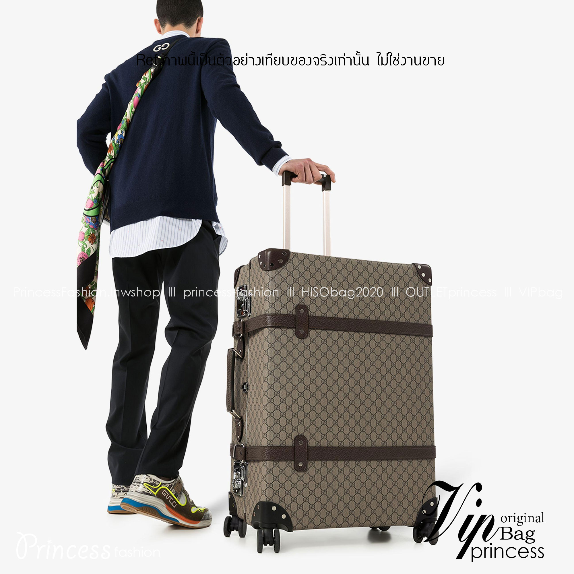 GUCCI Globe-Trotter Carry-On Suitcase / GUCCI globetrotter luggage พร้อมส่ง เกรดท็อปออรินอล งานเหมือนสุด หนังแท้ สวยงามตามรูป TOP ORIGINAL 1:1 เกรดเทียบแท้ ใช้สลับแท้ได้ ใช้งานต่างประเทศได้