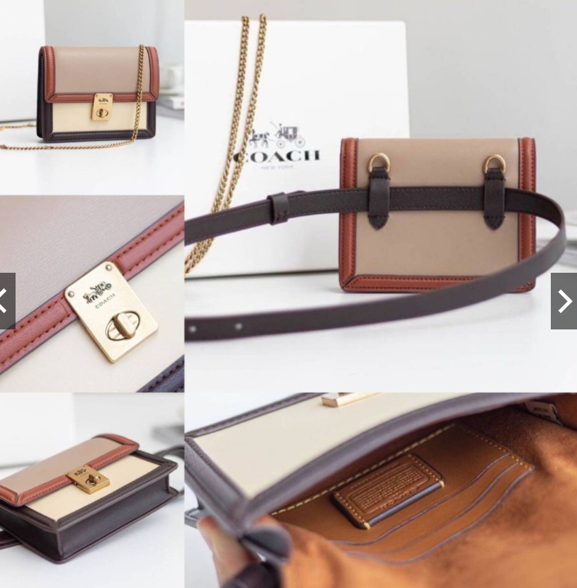 ของแท้ 💯% Coach Hutton Belt Bag In Colorblock ใช้งานได้หลากหลาย สะพายและคาดเอว งานหนังแท้ เก๋มากค่า