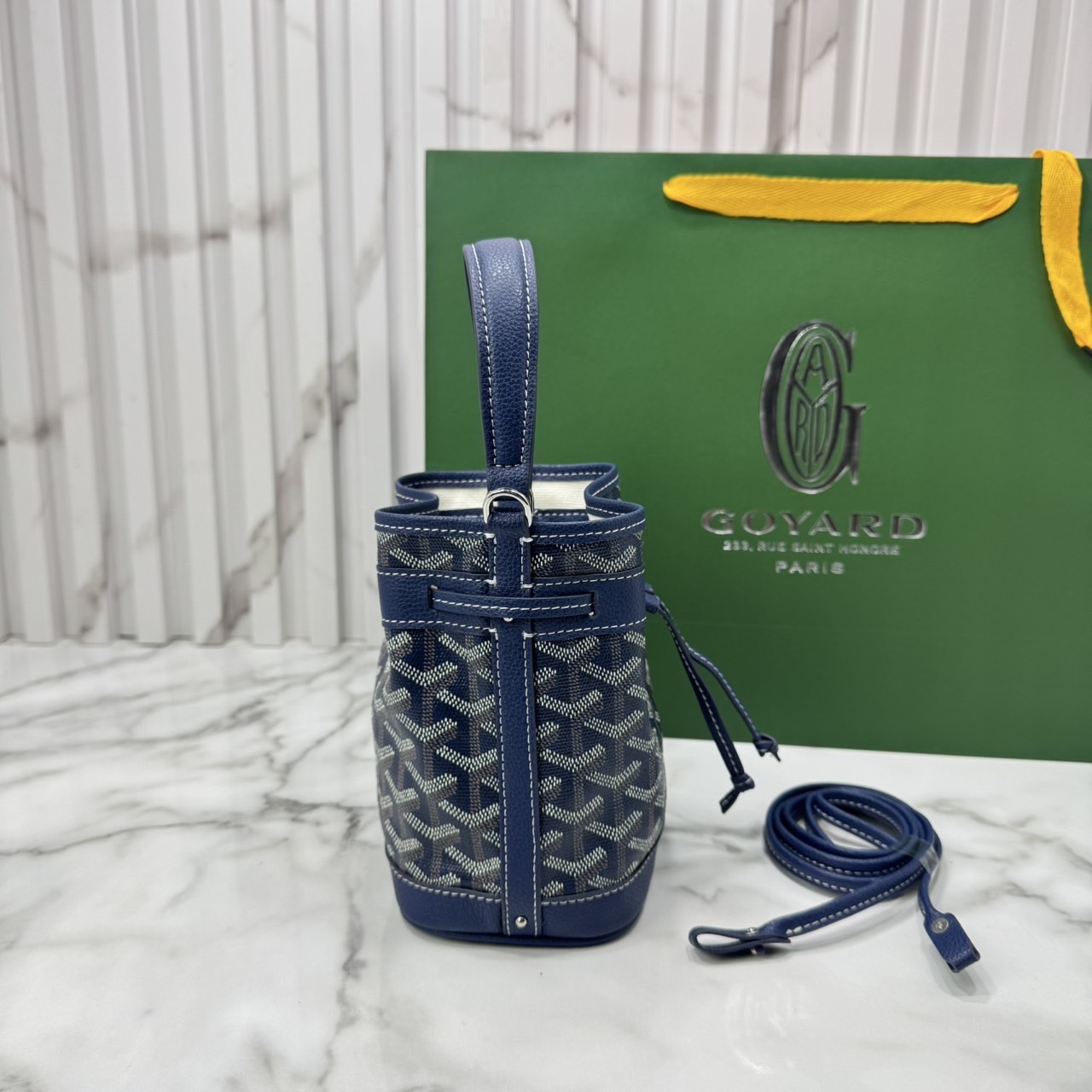RI หนังแท้ | Goyard Petit Flot Mini bucket bag กระเป๋าสะพายทรงบัคเก็ต ไซส์มินิ ดูผู้ดีในตัว วัสดุหนังแคนวาสพิมพ์ลายสวยคม