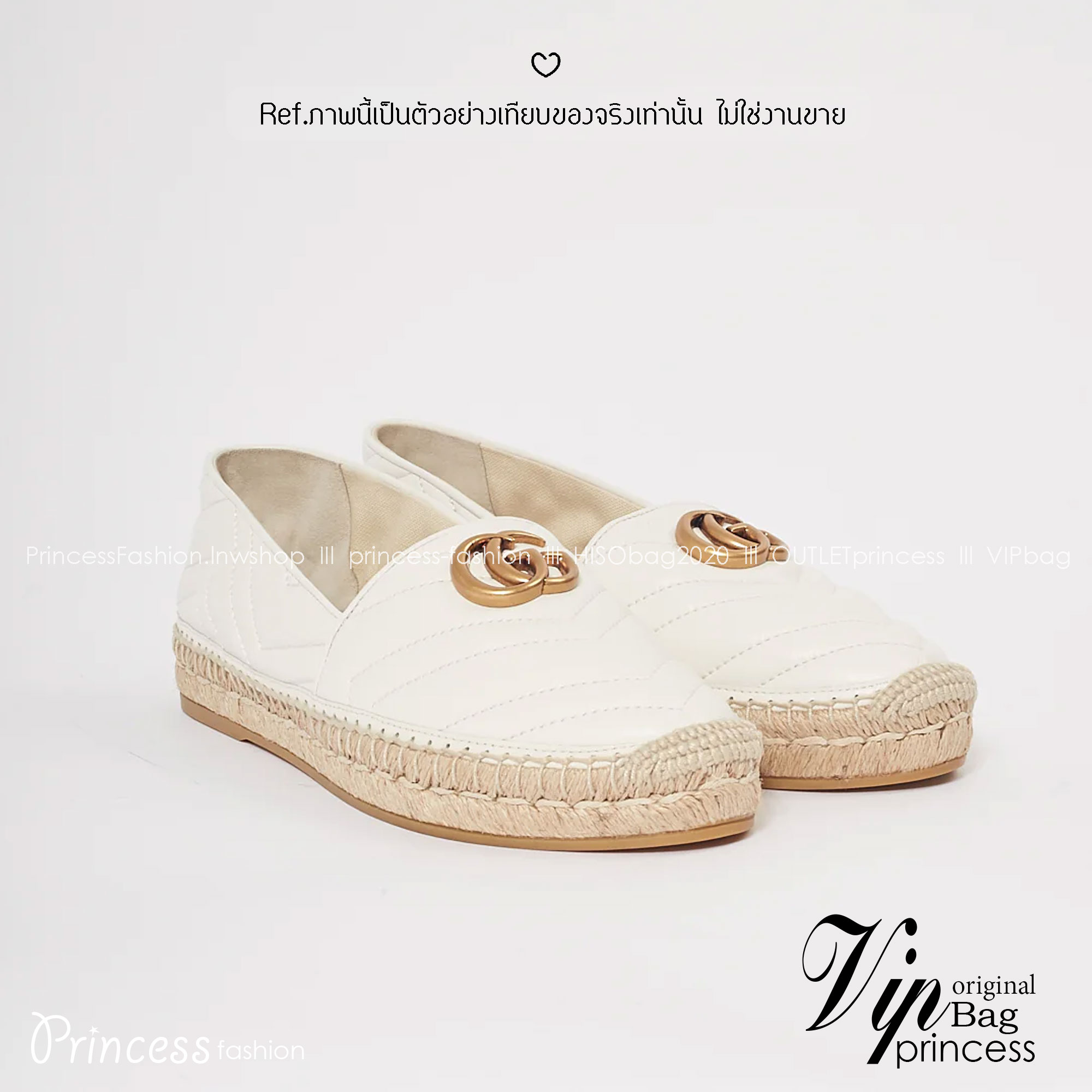 GUCCI Leather Espadrille with double G รองเท้าผ้าใบลำลองรุ่นยอดฮิต ขับผิว ใส่สบาย ยืนเดินได้นาน พื้นยางอย่างดียืดหยุ่นสูง ใส่เดินชิลหรือเที่ยวก็ปัง สวยงาม ได้หลากหลายโอกาส