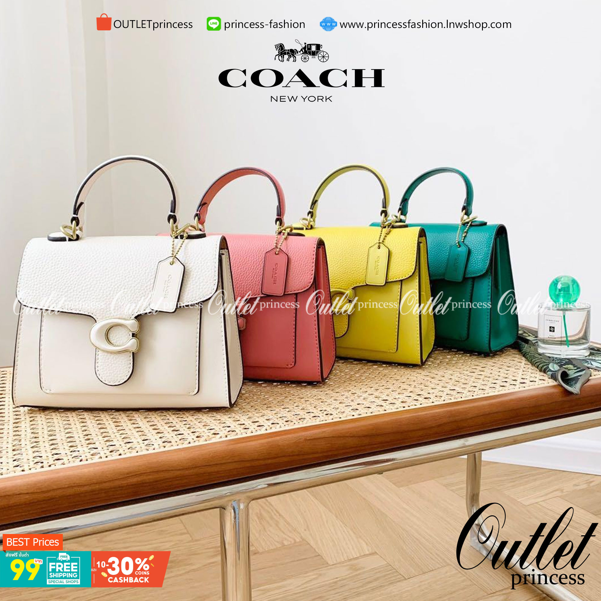 OUTLET 】COACH TABBY TOP HANDLE 20 LEATHER BAG หรูหรามากๆค่ะ สินค้าแนะนำ!! กระเป๋าถือ//สะพายข้างได้ วัสดุหนังแท้อย่างดี หนึ่งใบทำหนัง2แบบได้อย่างลงตัว สวยงาม มีอะไหล่ตัวC ใหญ่ด้านหน้าโดดเด่นหรูมากๆค่ะ 🔺เปิดปิดแบบกดล็อค ภายในมี2ช่องสำหรับใส่ของ สามา