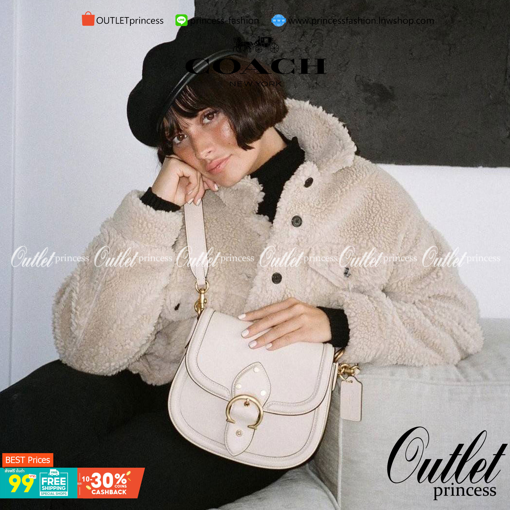 COACH C0749 BEAT SADDLE BAG The best item! ที่สาวๆรอคอย! ฮอตไฟลุก! สีหายาก ละมุนคุณหนู คอลเลคชั่นใหม่ ดีไซน์หรูหรา พิเศษมากๆมาพร้อมสายสะพาย 2 เส้น ใช้คู่กันหรือแยกสะพายก็สวยครบสูตร กระเป๋าสะพายทรง saddle คลาสสิค วัสดุหนัง glove-tanned ทนทาน เปิด-ปิดด้วยกร