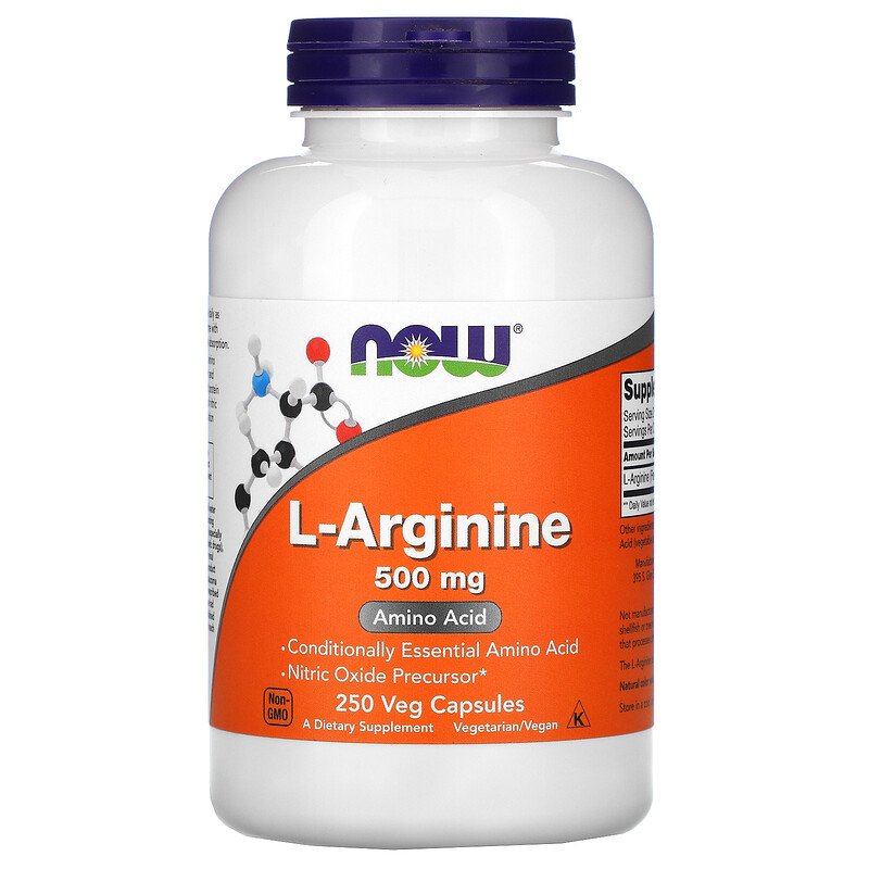 Now Foods L-Arginine 500 mg 250 Veg Capsules
