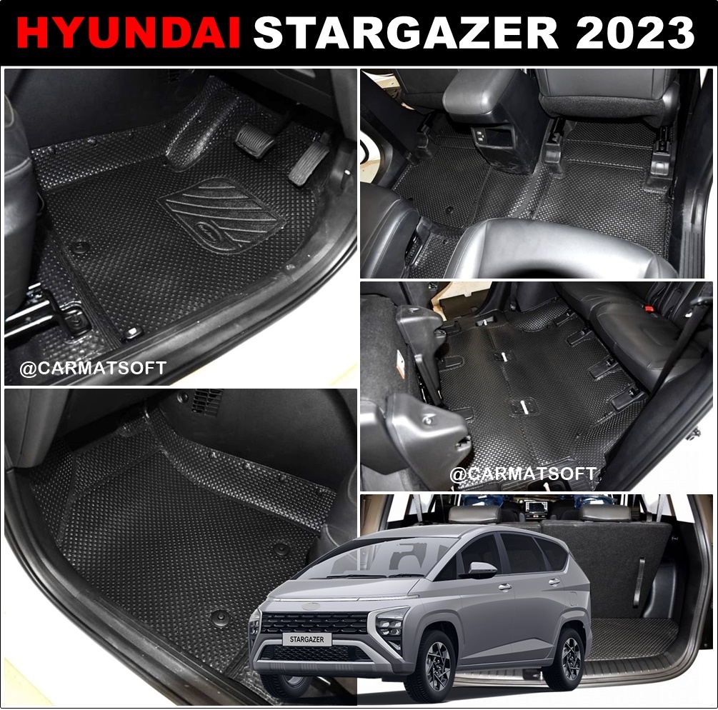 พรมปูพื้นรถยนต์ HYUNDAI STARGAZER 2023 ยางปูพื้นรถยนต์ ฮุนได สตาร์เกเซอร์ พรมกระดุมเล็ก เข้ารูป เต็มคัน