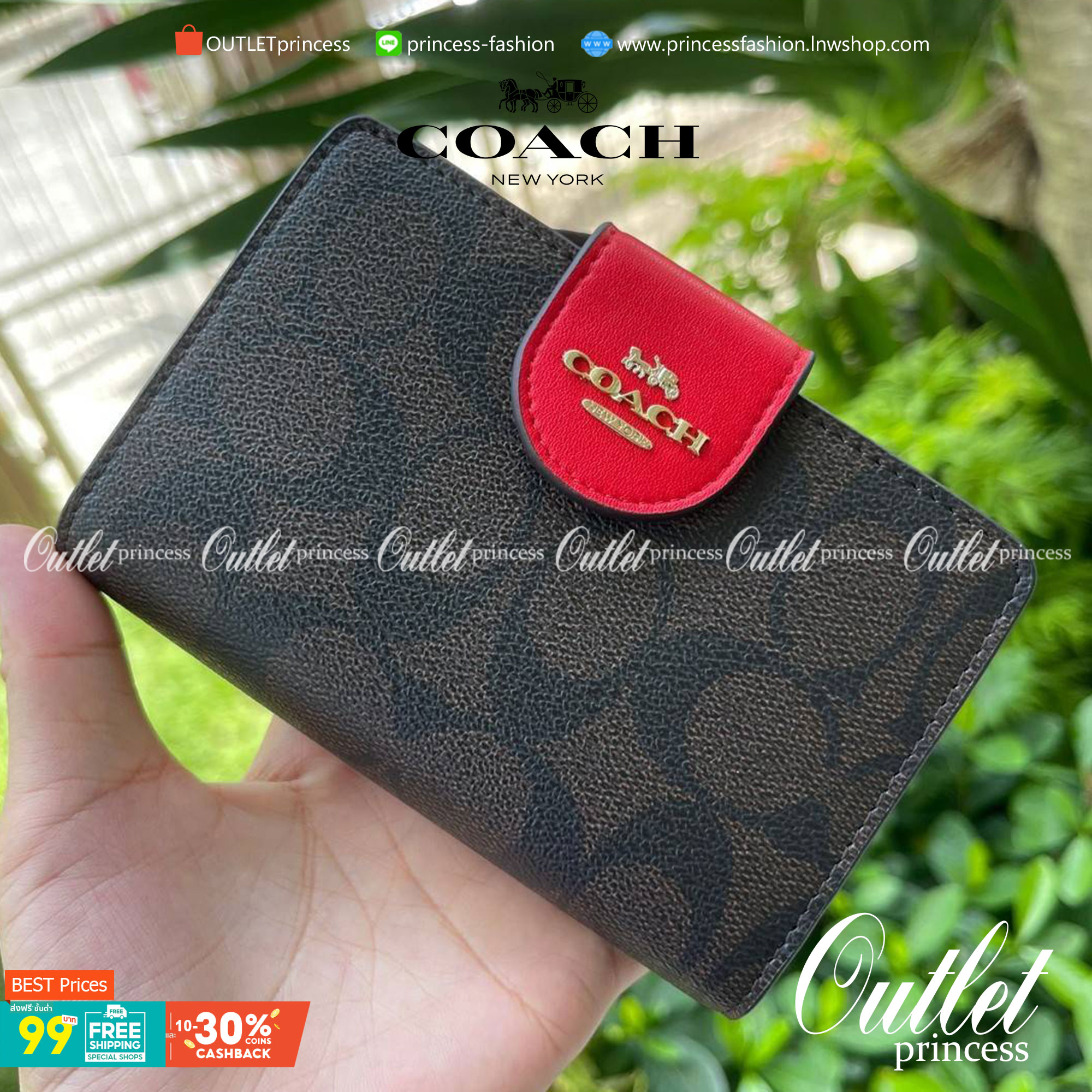 COACH MEDIUM CORNER ZIP WALLET IN SIGNATURE CANVAS กระเป๋าสตางค์ขนาดกลางที่ถือว่าเป็นไอเทม Must Have ของทุกเพศทุกวัยที่ต้องพกติดตัวไว้ตลอดเวลา เพราะนอกจากจะช่วยจัดเก็บเงิน บัตรประชาชน บัตรเครดิตและต่าง ๆ ให้เป็นระเบียบเรียบร้อยยังต้องคำนึงถึงประโยชน์ใช้สอ