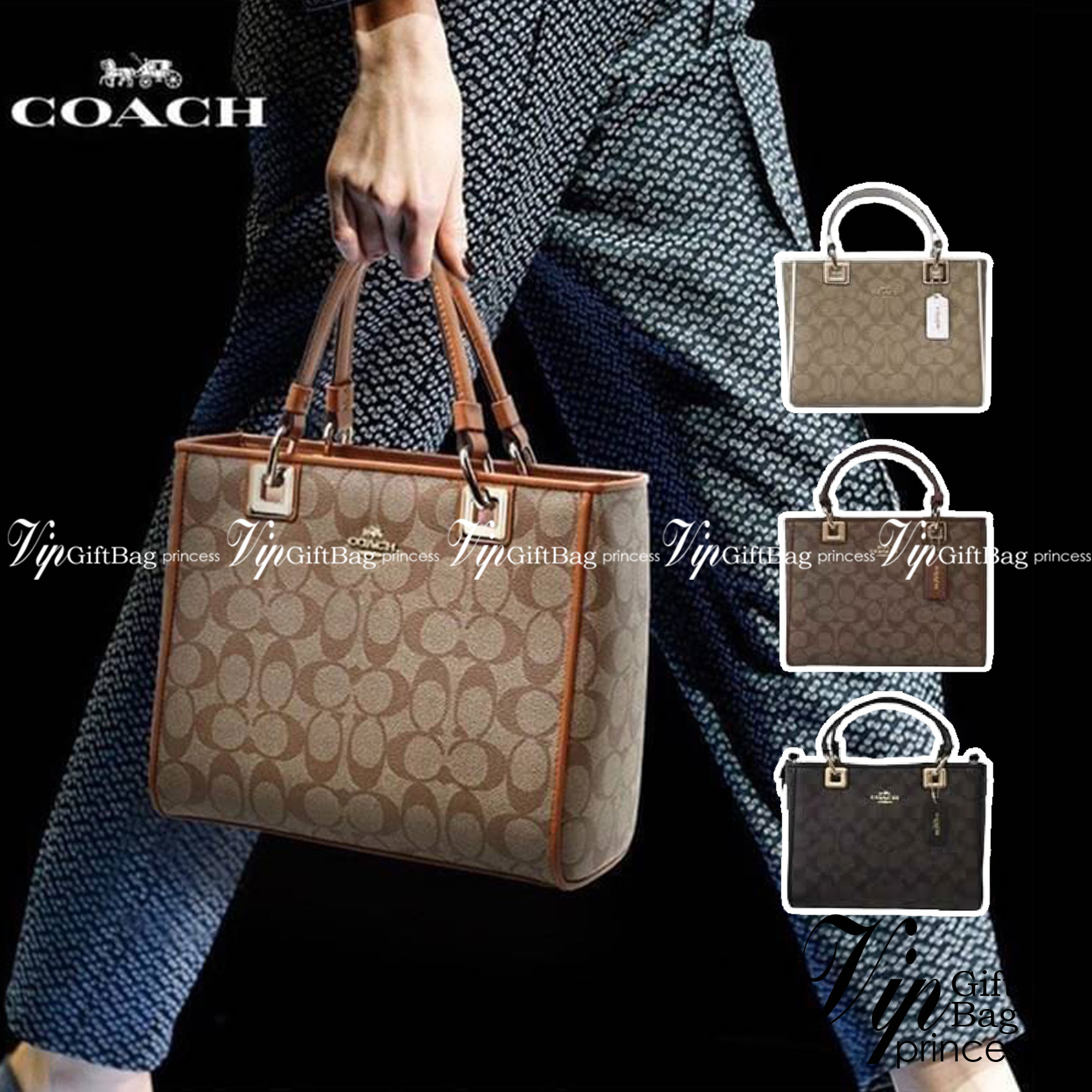 Coach Perry Tote Classic Bag F57568 รุ่นใหม่ล่าสุด กระเป๋ารูปทรงสี่เหลี่ยมสุดคลาสสิก เป็นกระเป๋าอเนกประสงค์ที่สามารถใช้ได้แทบทุกโอกาส ไม่ว่าจะไปเรียน, ไปทำงาน, ไปเที่ยว หรือแม้แต่ไปชอปปิง ด้วยขนาดที่กำลังดี ไม่ใหญ่เทอะทะ แต่ก็ไม่เล็กจนเกินไป มาพร้อมหูหิ้ว