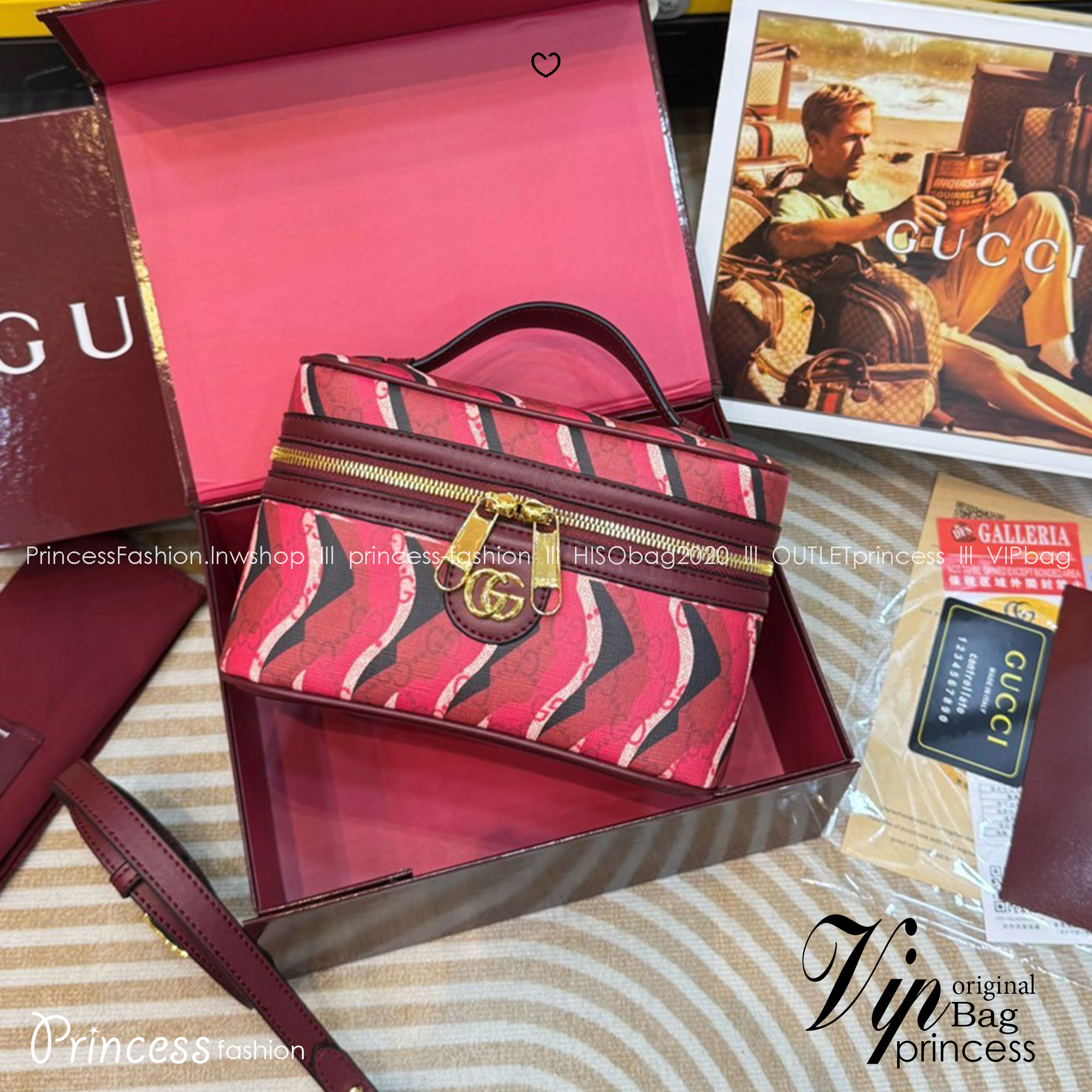 GUCCI Lunar New Year Printed super mini bag กระเป๋าสะพายทรงใหม่ สีแดงขับผิวรับทรัพย์ ลวดลายรูปงูในตำนานเสริมความงดงามสวยหรูโดดเด่นอย่างลงตัว