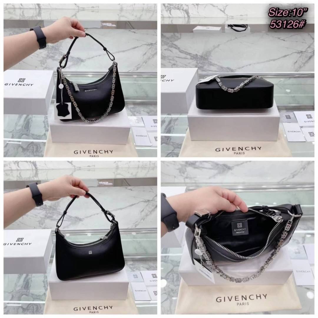 GIVENCHY SMALL MOON CUT OUT SHOULDER BAG 25cm พร้อมส่งที่ไทย กระเป๋าสะพายไหล่งานหนังเต็มใบ หน้าติดโลโก้แบรนด์มาพร้อมสายโซ่ งานสวยตามรูป อะไหล่เงิน สายสะพายปรับระดับได้ เกรดสวยหรู สาวๆ รีบจับจอง อย่าคิดนาน ราคานี้กับคุณภาพถือว่าคับแก้วมั๊กมากกกก